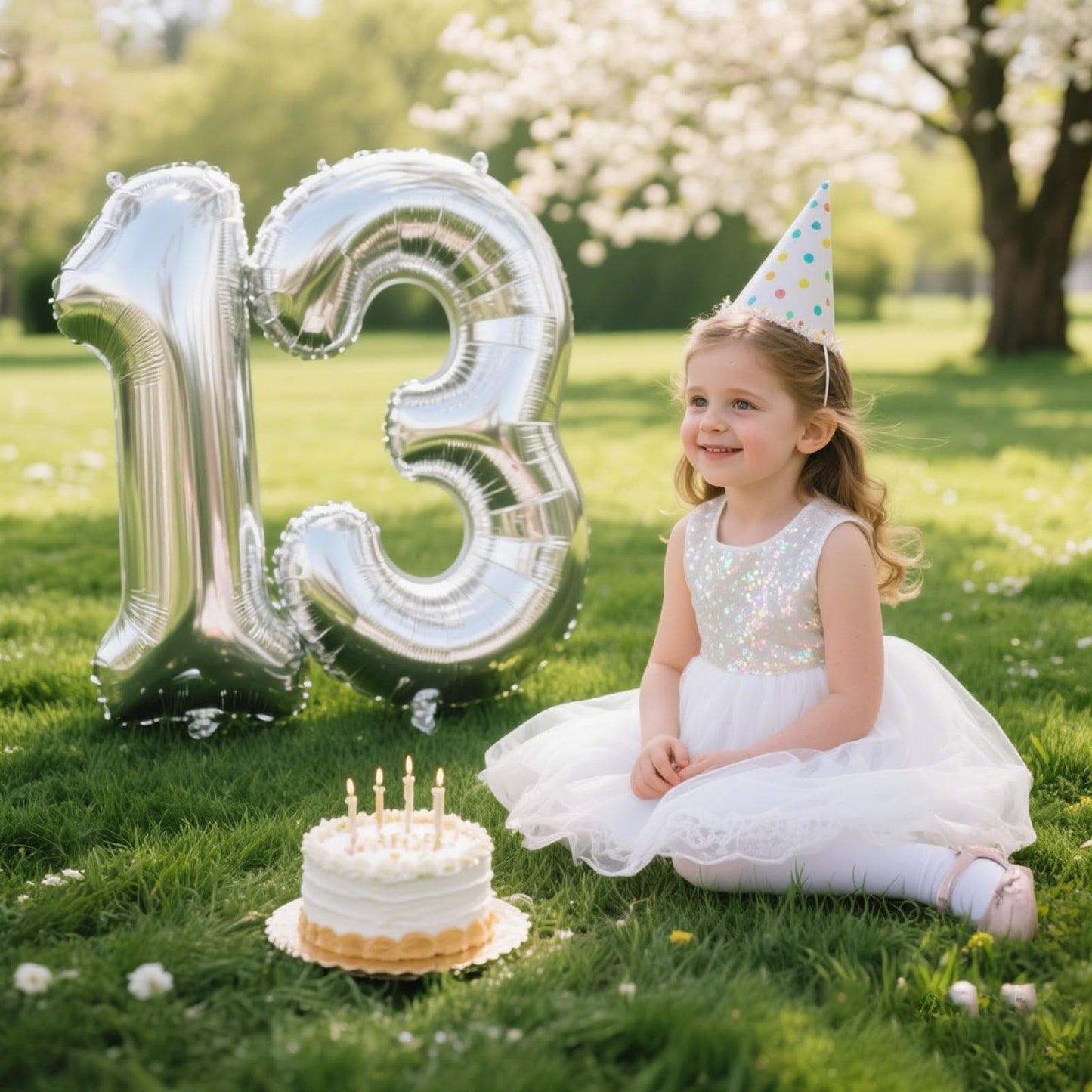 Kelfuoya 40-Inch Silver Number 13 Digital Balloon | Jumbo Mylar Foil Balloon for Birthday & Anniversary