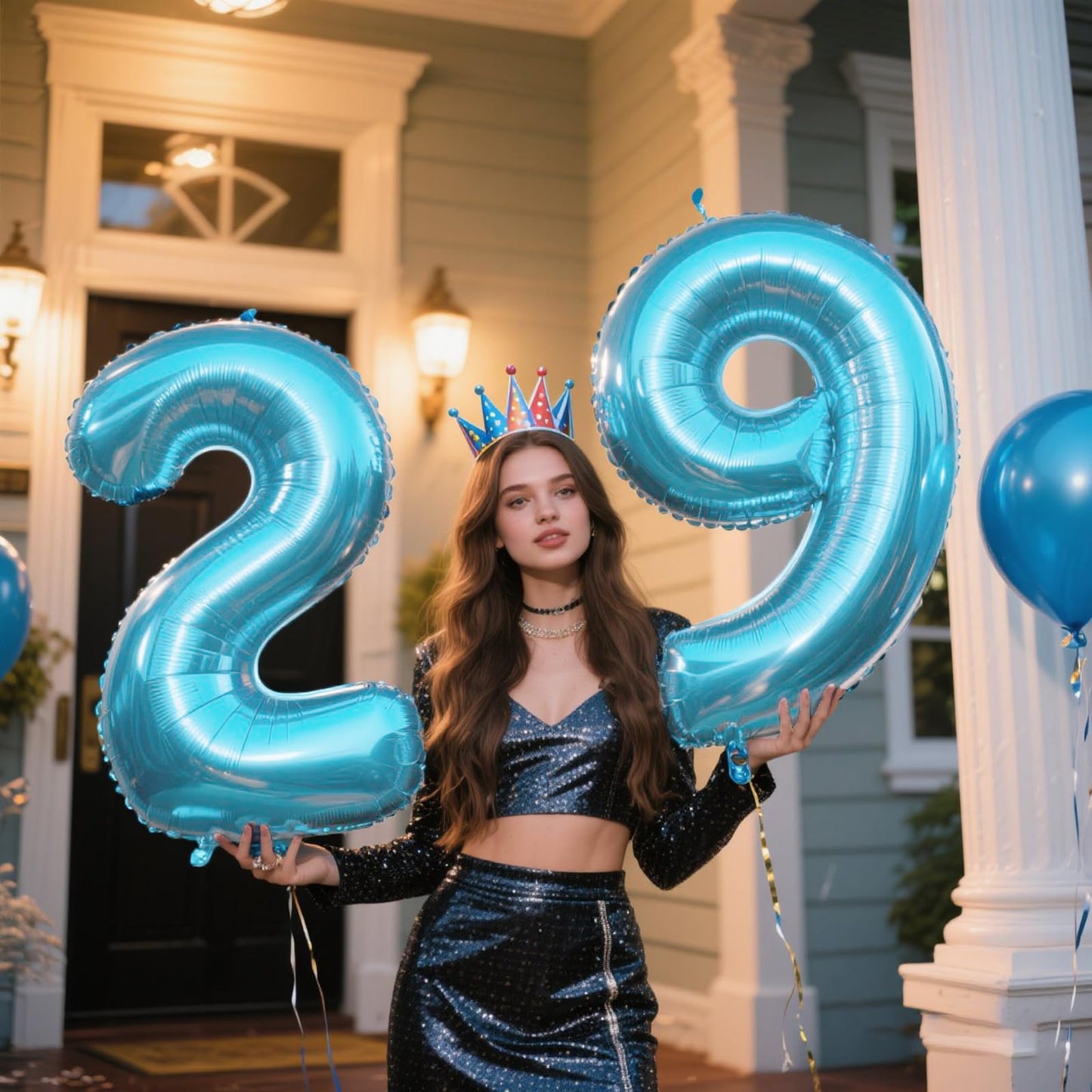 Kelfuoya 40 Inch Light Blue Number 9 Foil Balloon – Jumbo 9 Balloon for Birthdays, Anniversaries & Graduations