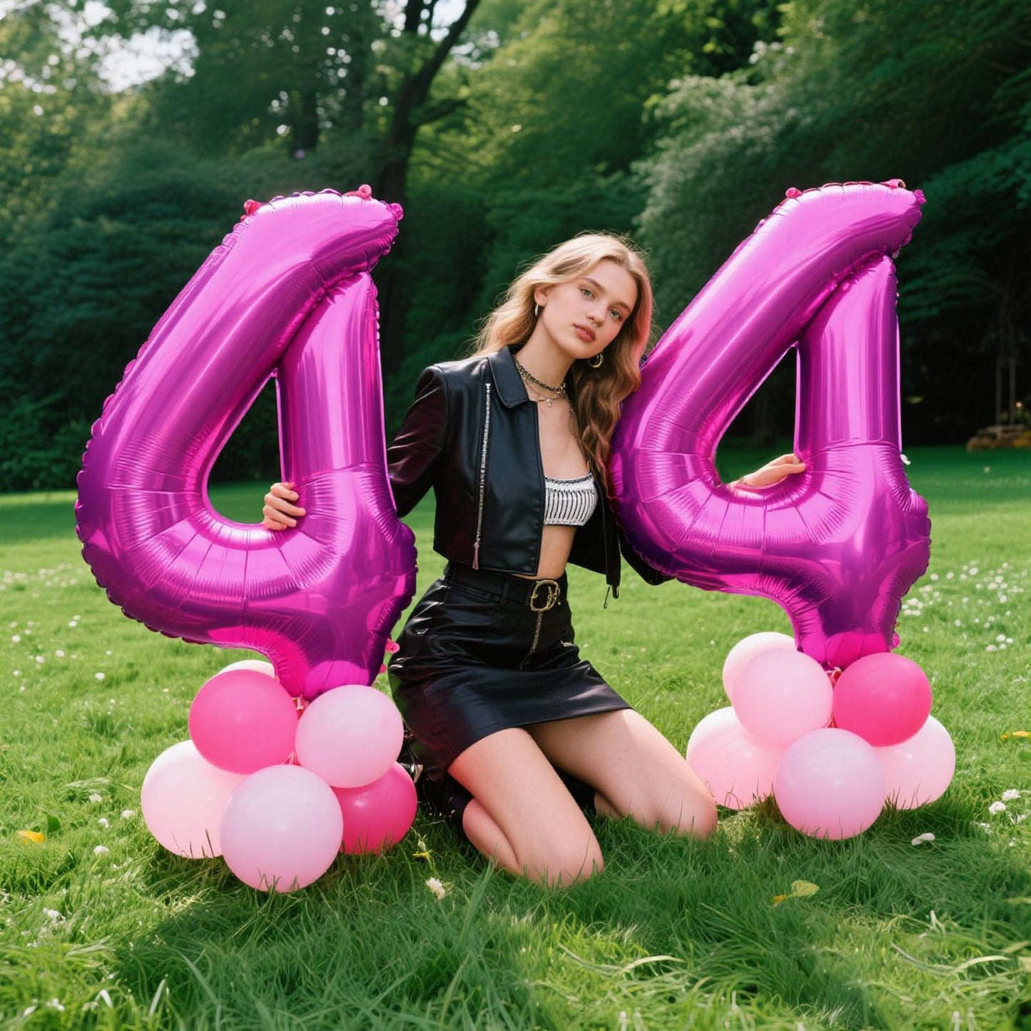 Kelfuoya 40 Inch Rose Purple Number 4 Foil Balloon – Jumbo Mylar Balloon for Birthdays & Anniversaries