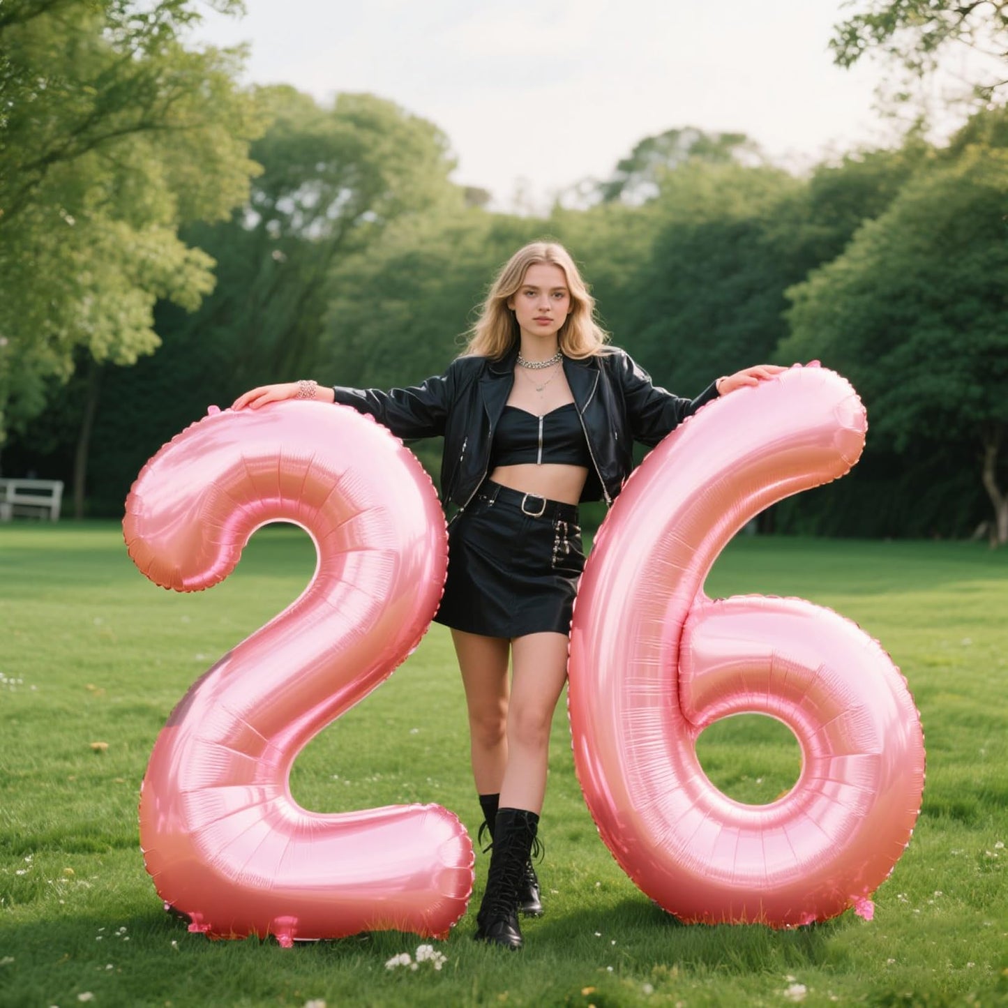 Kelfuoya 40 Inch Pearlescent Pink Foil Number Balloon – Large Mylar Birthday & Anniversary Balloon