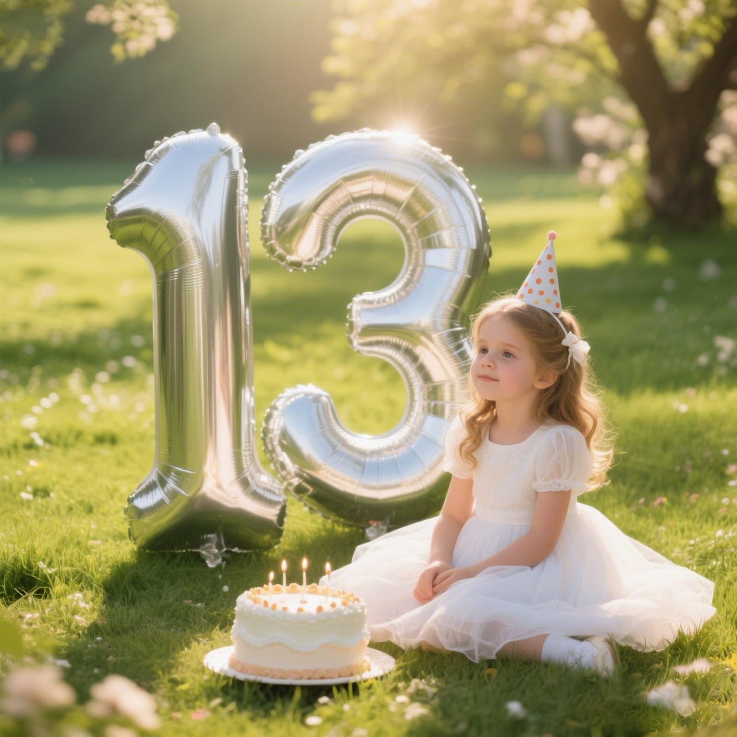 Kelfuoya 40-Inch Silver Number 13 Digital Balloon | Jumbo Mylar Foil Balloon for Birthday & Anniversary