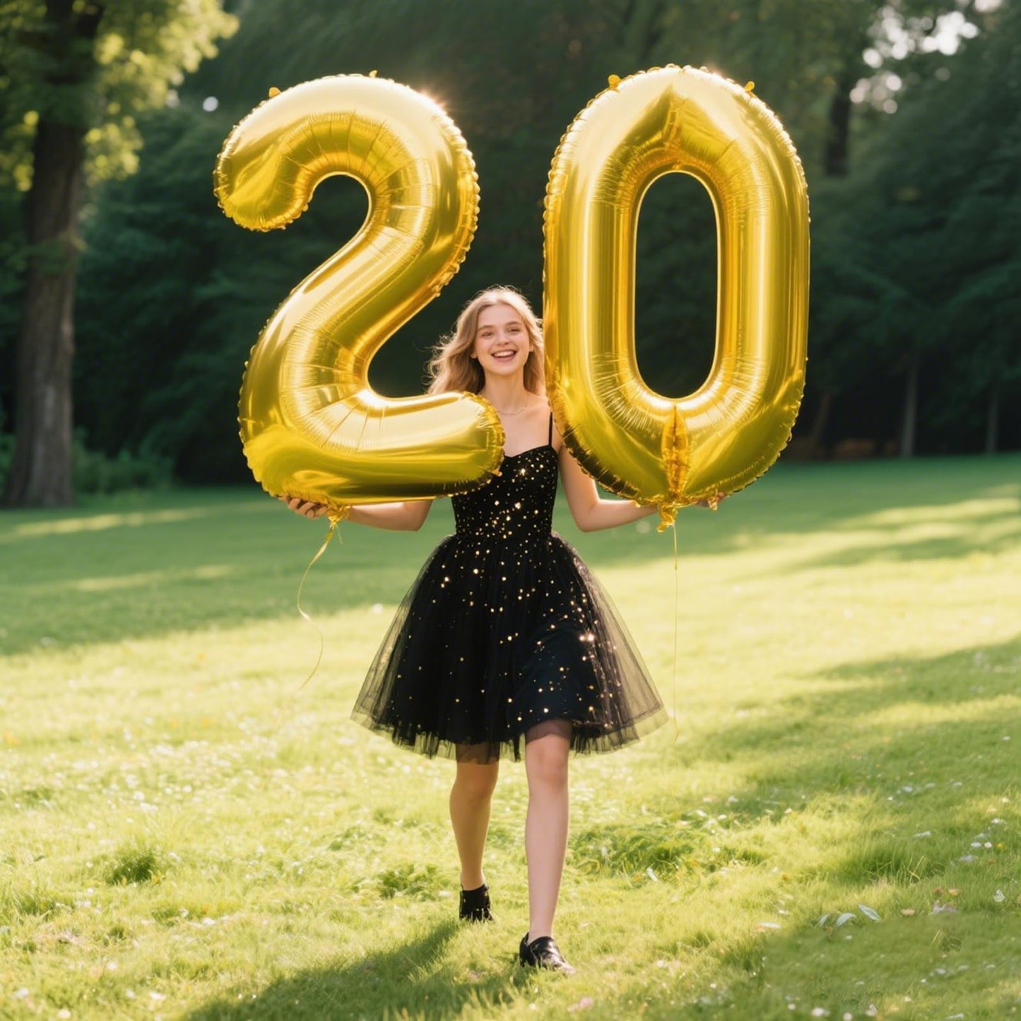 Kelfuoya 40 Inch Gold Number 20 Balloon – Jumbo Mylar Foil Balloons for 20th Birthday & Anniversary