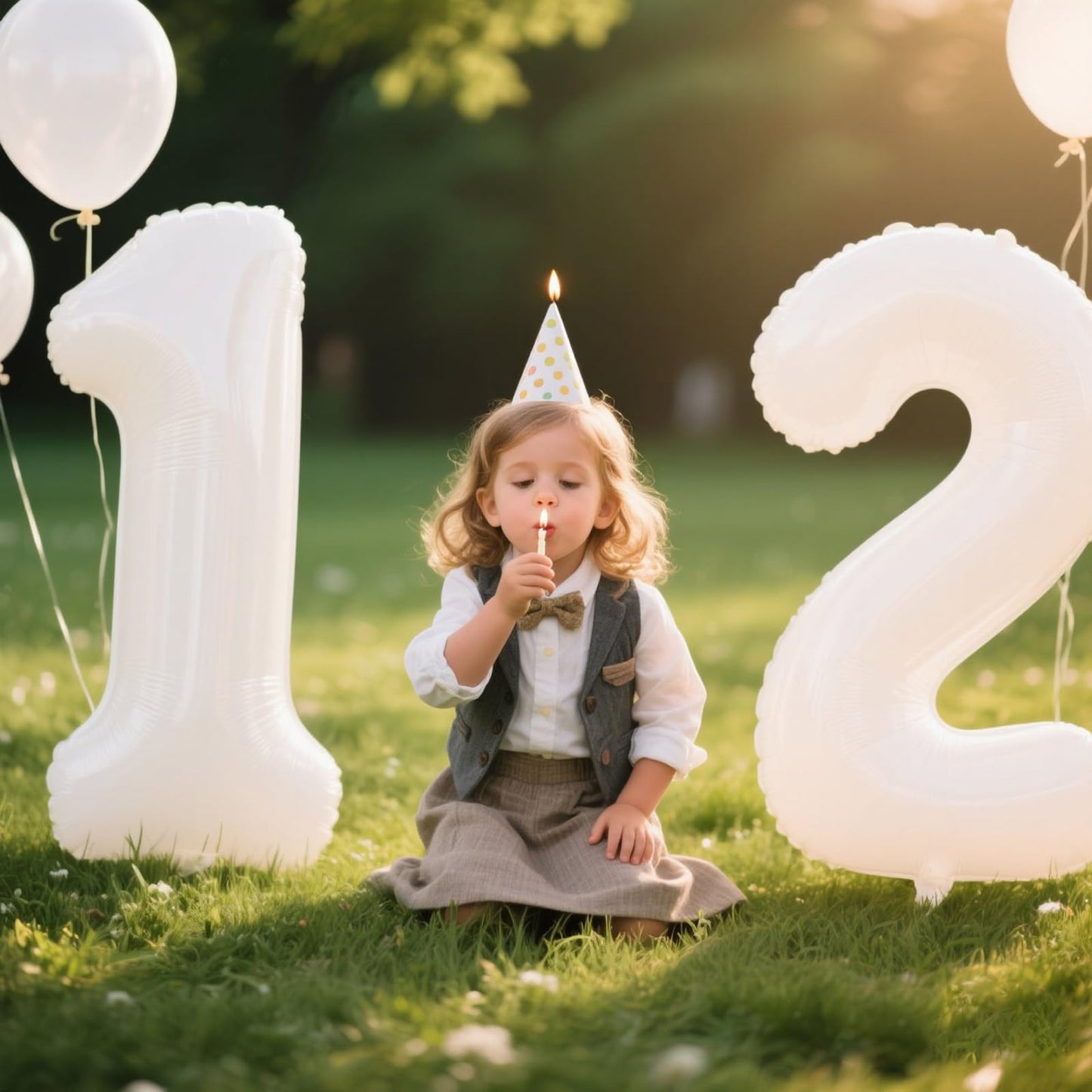 Kelfuoya 40-Inch White Number 12 Balloon – Jumbo Mylar Foil Balloon for Birthday & Anniversary Parties