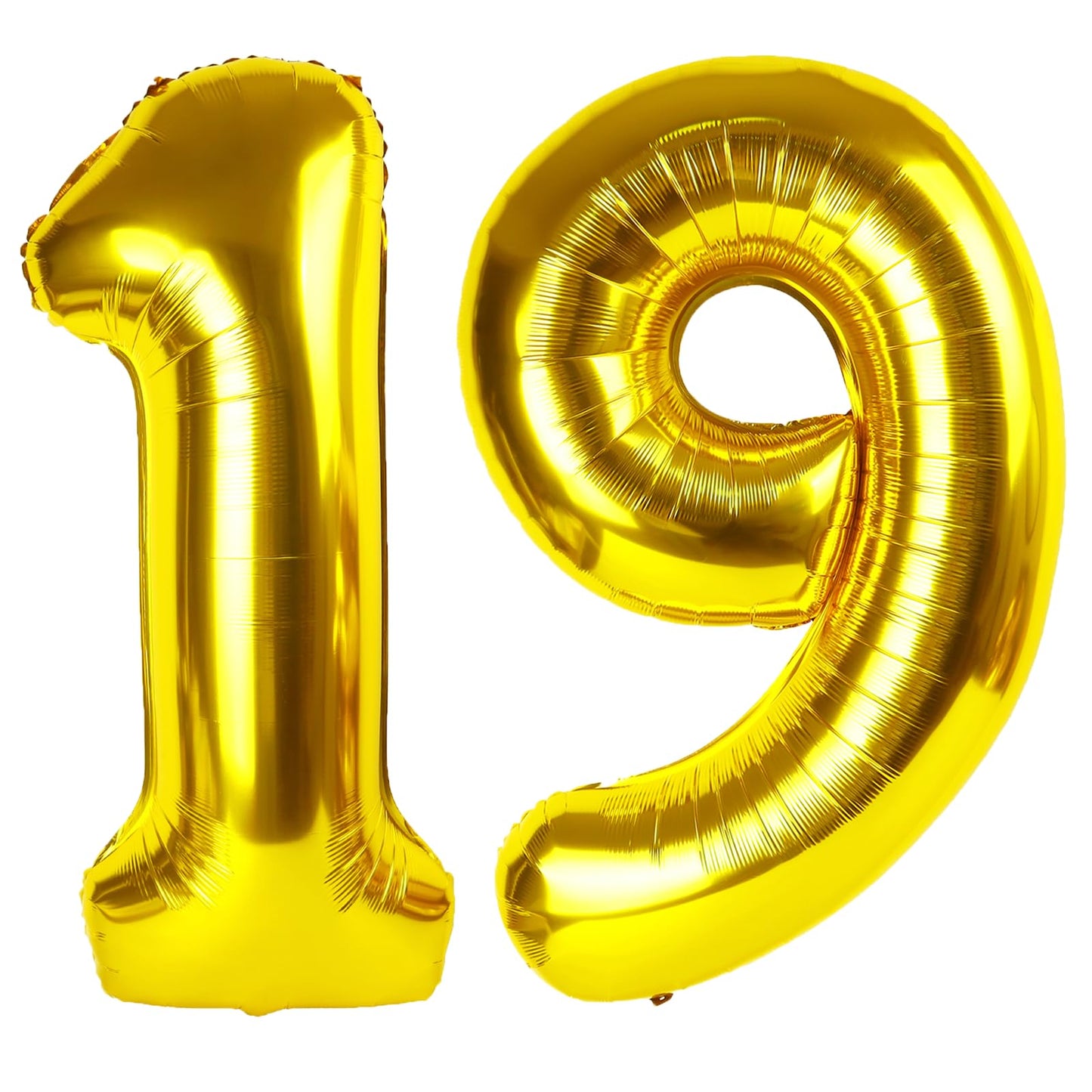 Kelfuoya 40inch Gold Number 19 Balloon – Jumbo Mylar Foil Birthday Decor