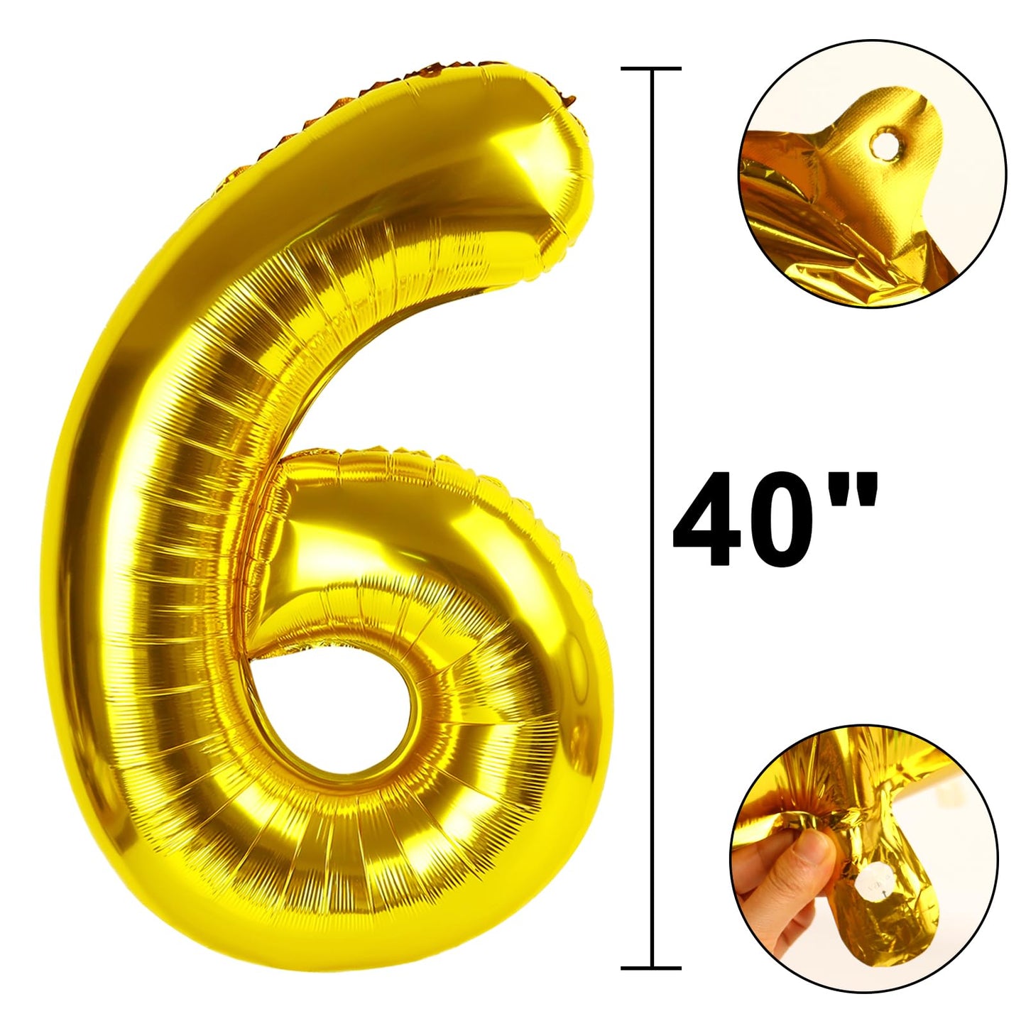 Kelfuoya 40 Inch Gold Number 26 Balloon – Jumbo Mylar Foil Balloon for Birthday & Anniversary