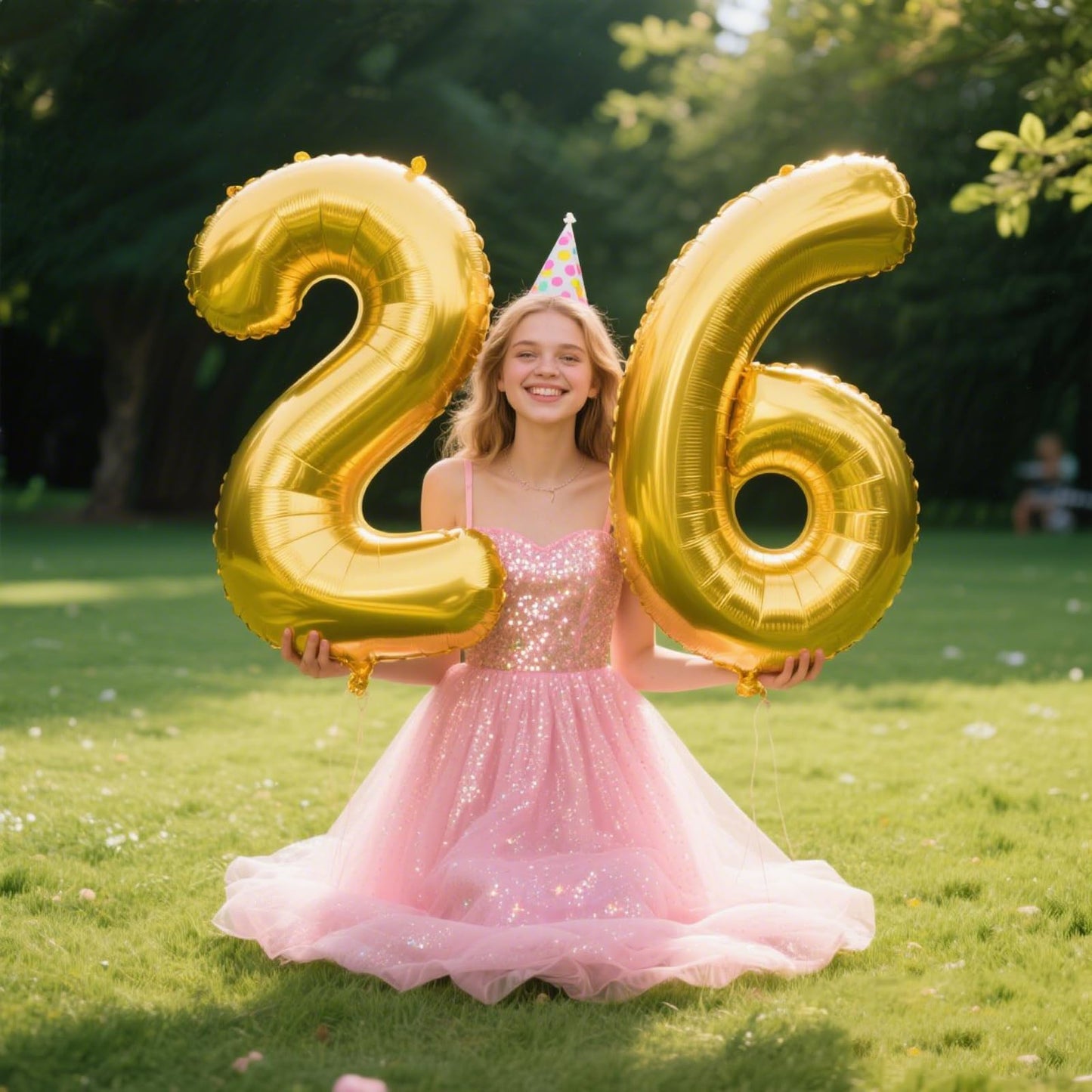 Kelfuoya 40 Inch Gold Number 26 Balloon – Jumbo Mylar Foil Balloon for Birthday & Anniversary