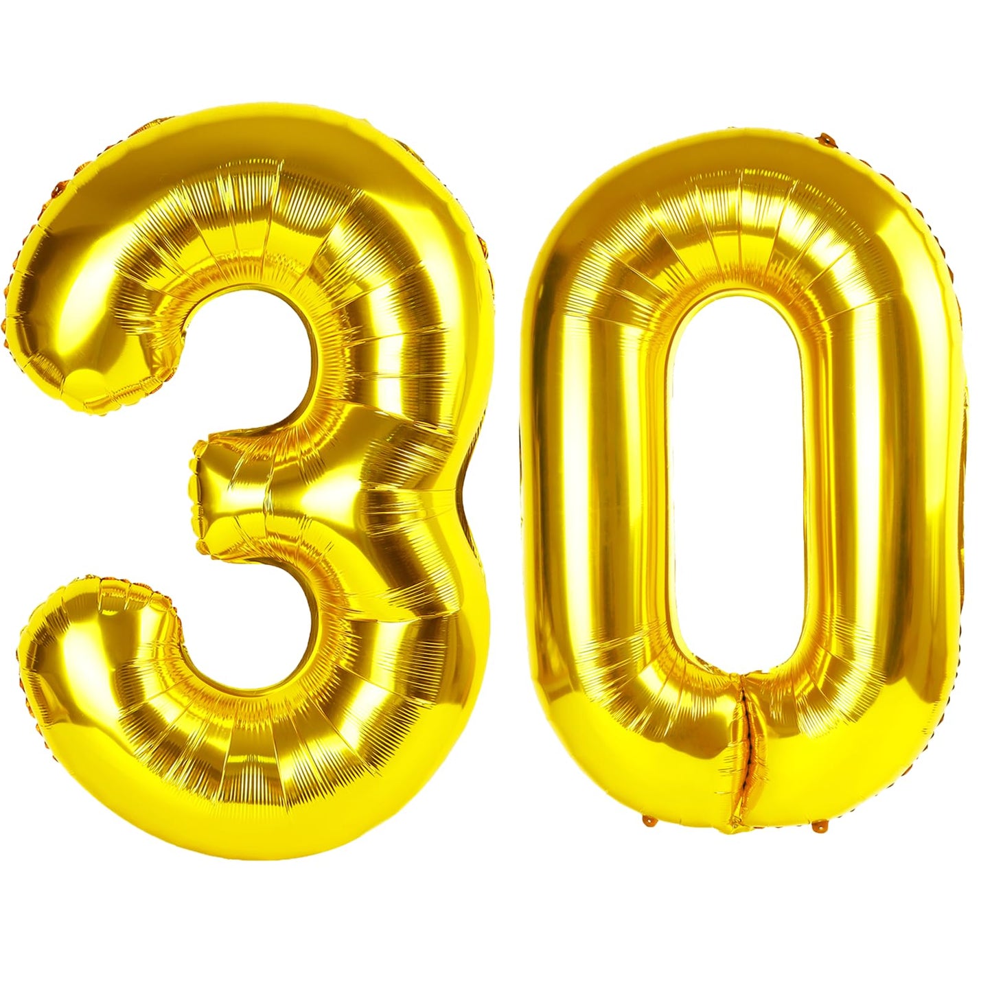 Kelfuoya 40 Inch Gold Number 30 Balloon - Jumbo Mylar Foil Balloon for 30th Birthday, Wedding & Anniversary Parties