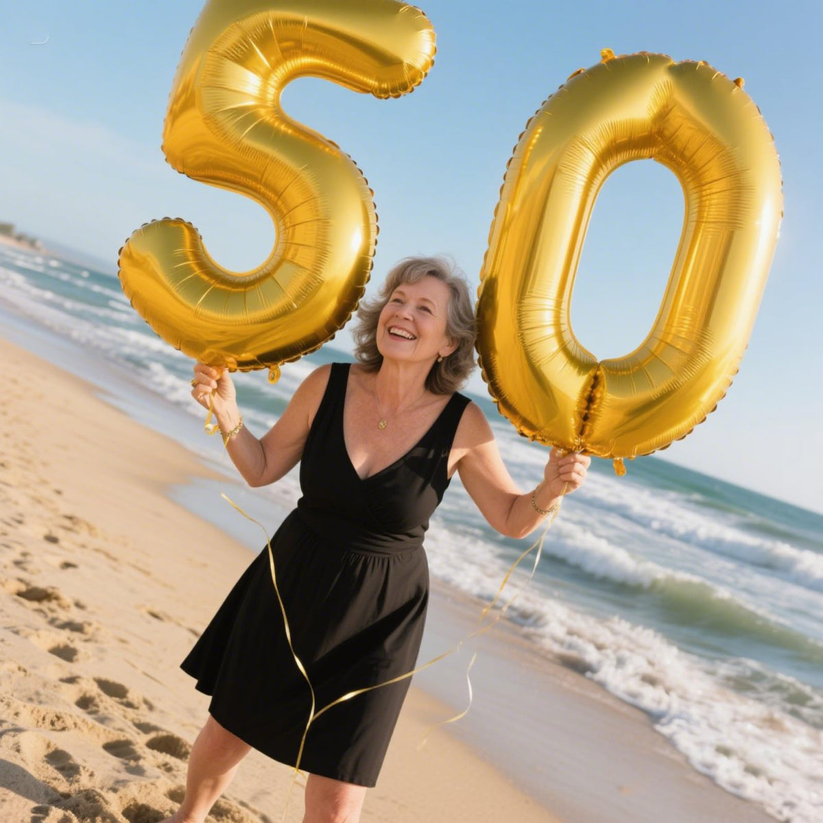 Kelfuoya 40-Inch Gold Number 50 Balloon — Jumbo Mylar Foil Balloon for 50th Birthday, Wedding & Anniversary