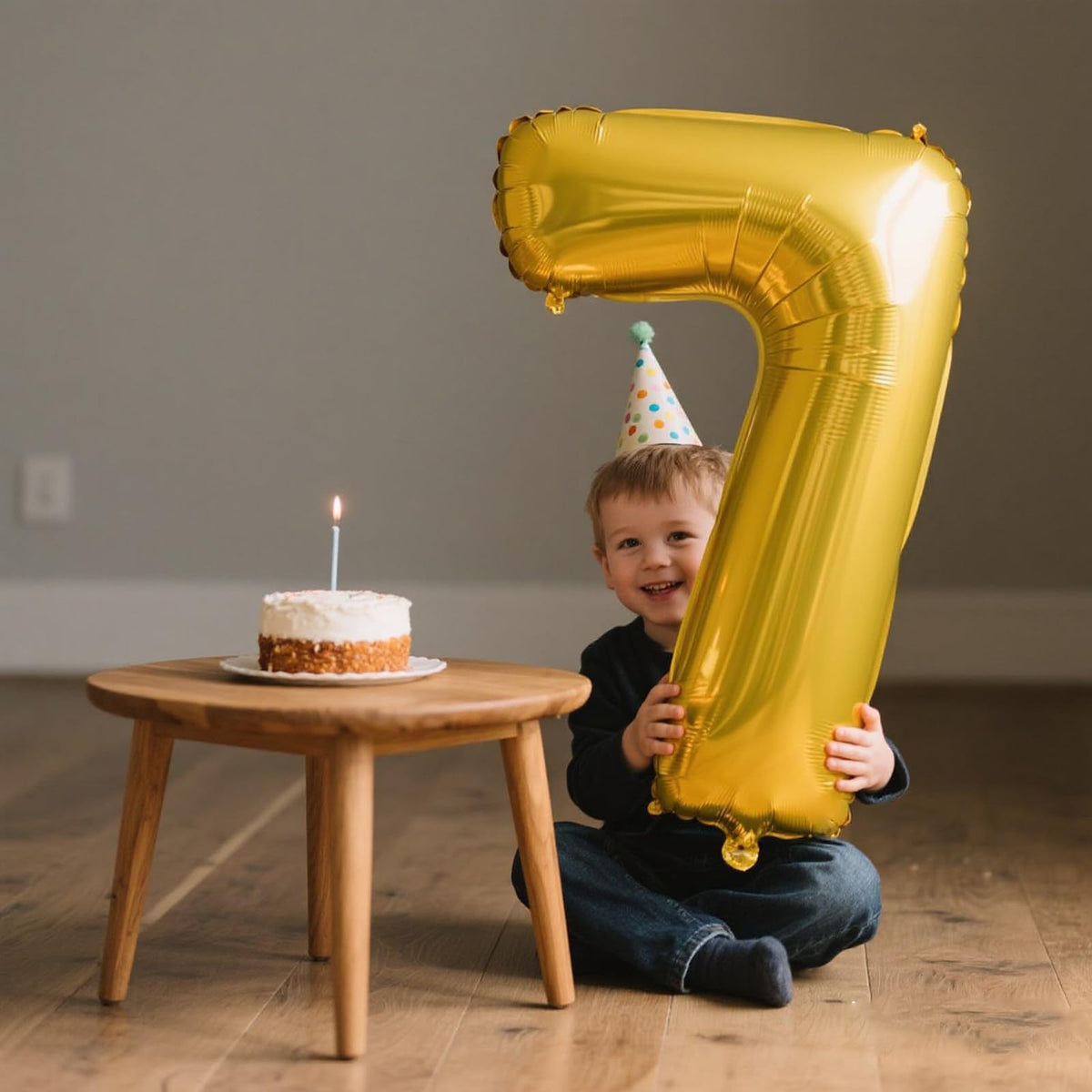 Kelfuoya 40-Inch Gold Number 7 Balloon – Jumbo Mylar Foil Helium Balloon for Birthdays & Anniversaries