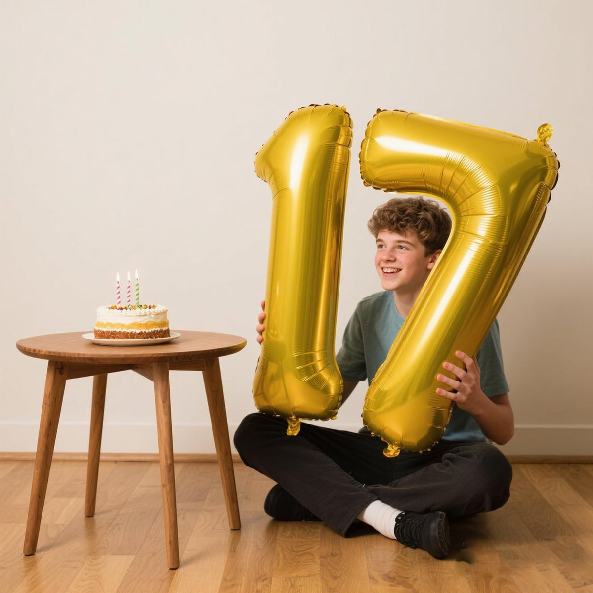 Kelfuoya 40-Inch Gold Number 7 Balloon – Jumbo Mylar Foil Helium Balloon for Birthdays & Anniversaries