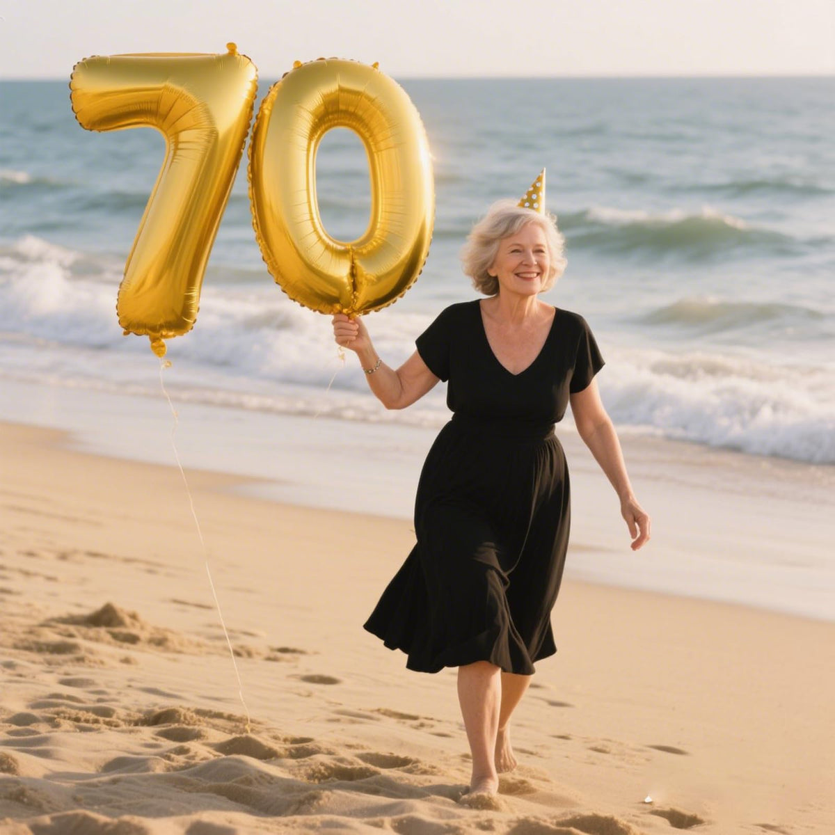 Kelfuoya 40 Inch Gold Number 70 Balloon – Jumbo Mylar Foil Balloon for 70th Birthday, Weddings & Anniversaries