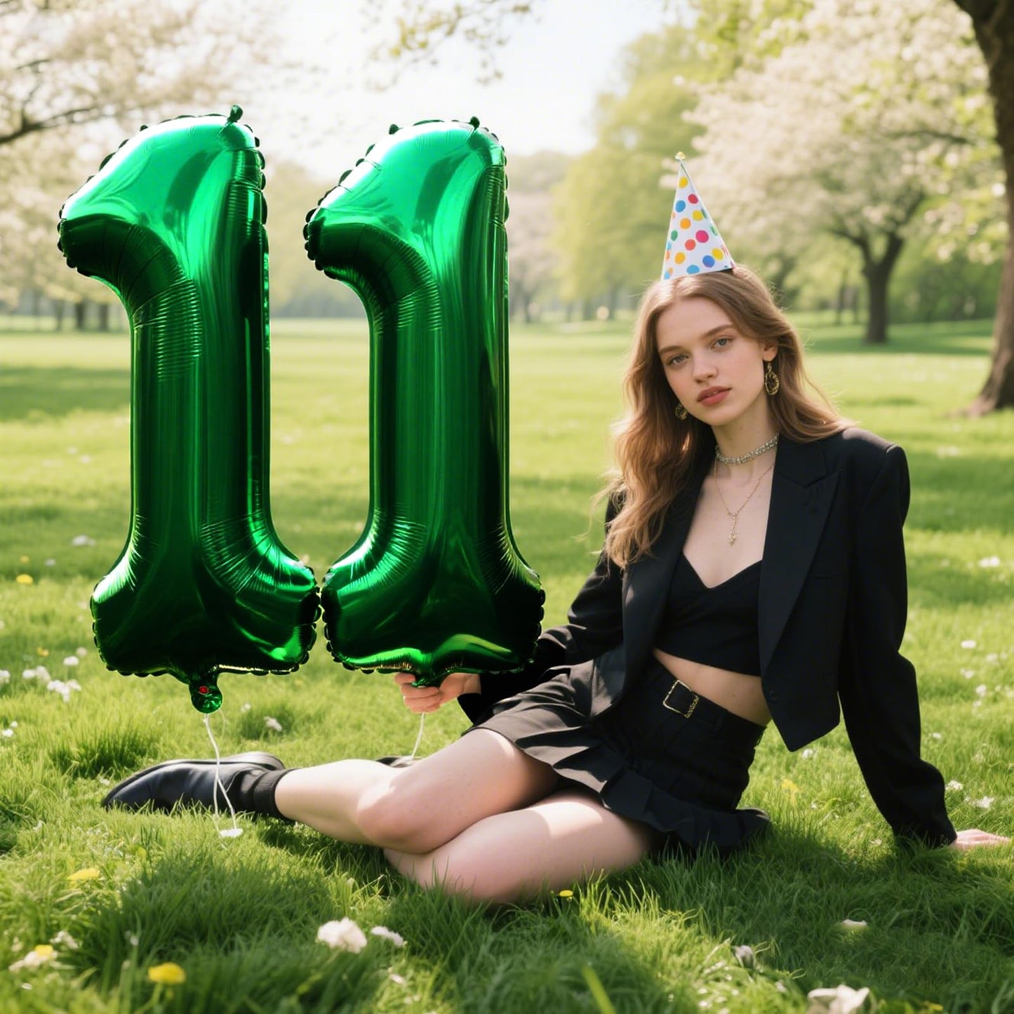 Kelfuoya 40 Inch Green Number 11 Balloon – Jumbo Mylar Foil Balloon for Birthdays, Weddings & Anniversaries