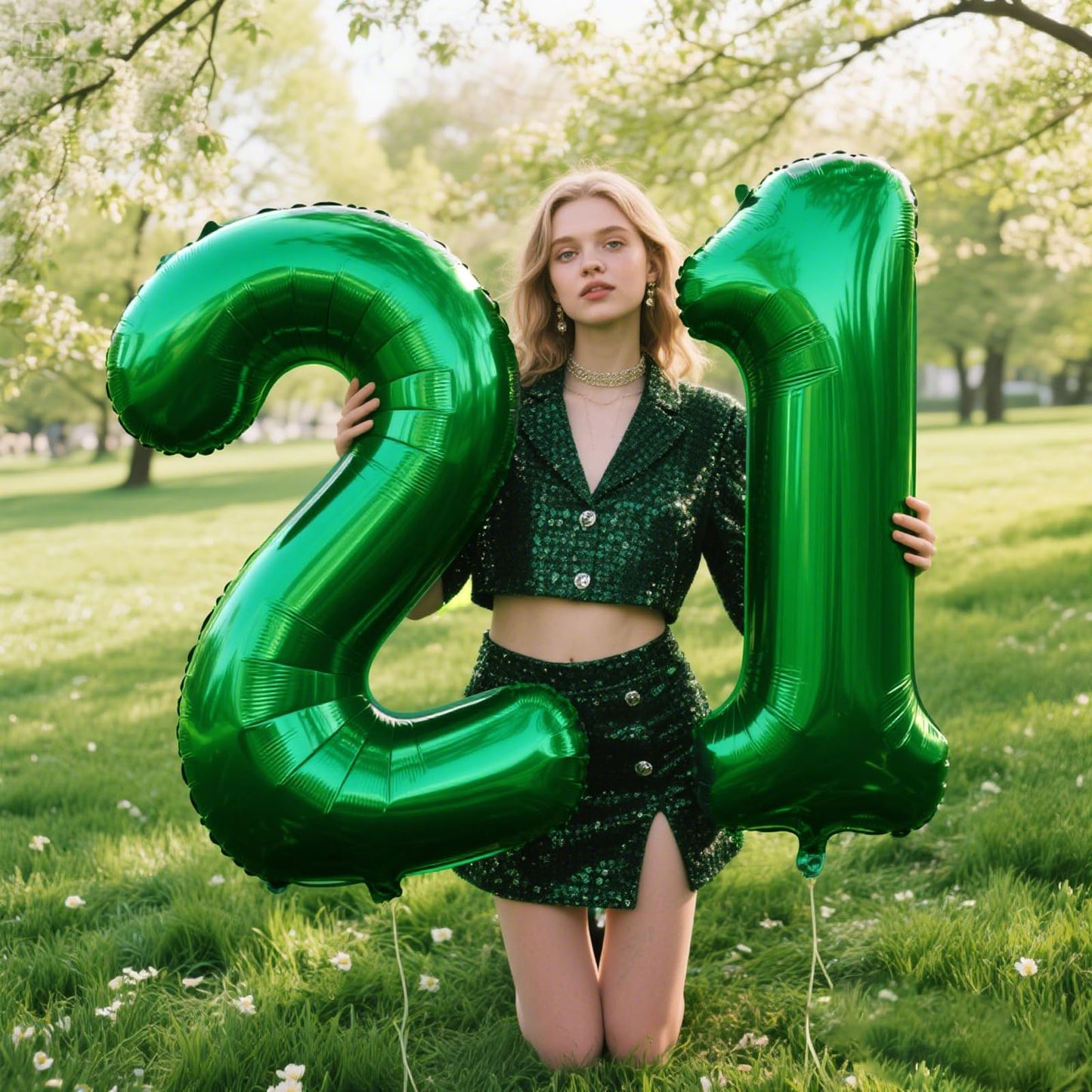 Kelfuoya 40-Inch Green Number 12 Digital Balloon – Jumbo Mylar Foil Balloon for Birthday Parties & Weddings
