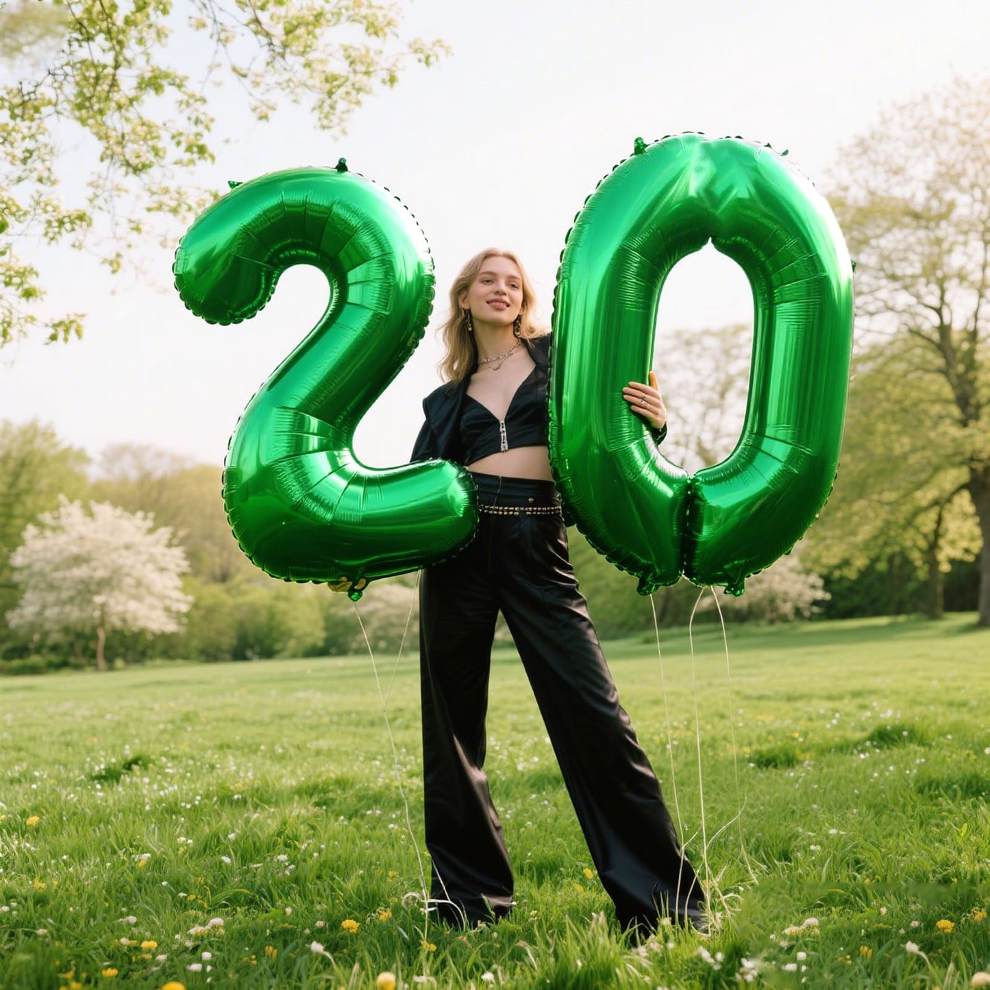 Kelfuoya 40-Inch Green Number 20 Balloon – Jumbo Mylar Foil Party Decor for Birthdays & Anniversaries