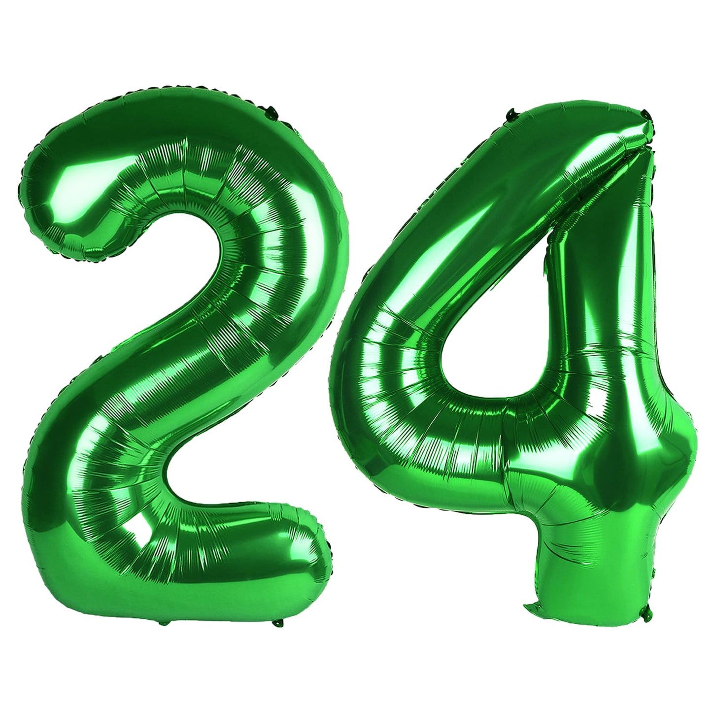 Kelfuoya 40-Inch Green Number 24 Digital Balloon – Jumbo Mylar Foil Balloon for Birthday & Anniversary