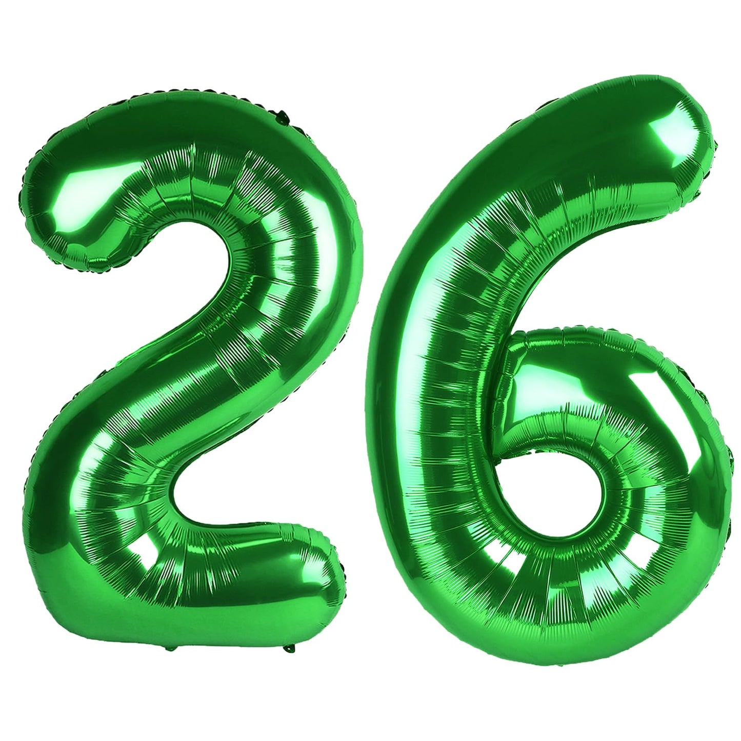 Kelfuoya 40 Inch Green Number 26 Balloon – Jumbo Mylar Foil Digital Balloon for Birthday & Anniversary Parties