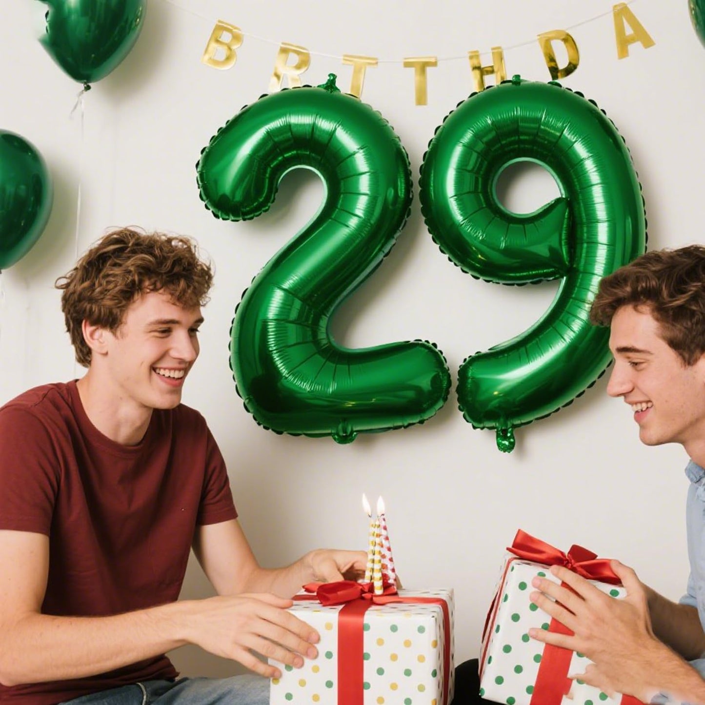Kelfuoya 40-Inch Green Number 29 Balloon – Jumbo Mylar Backdrop for Parties