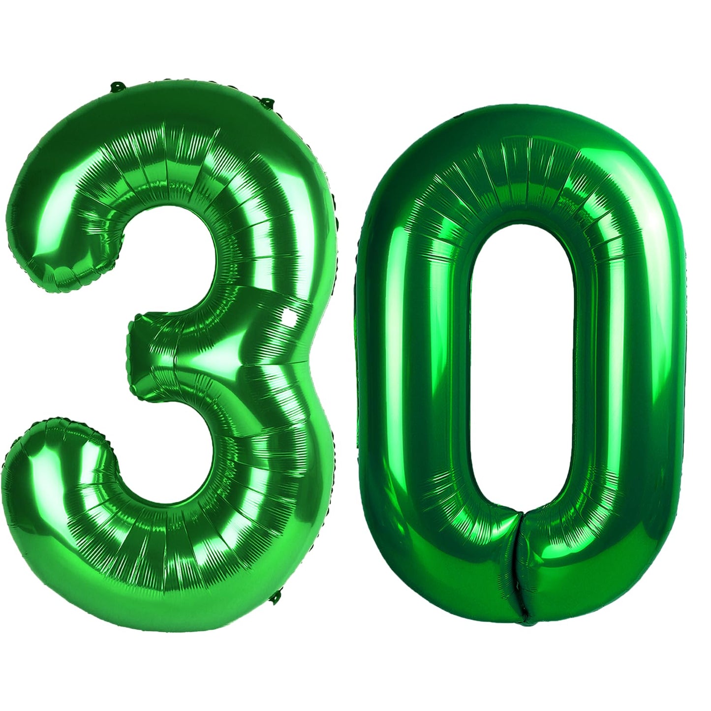Kelfuoya 40-Inch Green Number 30 Digital Balloon | Jumbo Mylar Foil Helium Balloon for Birthdays & Anniversaries