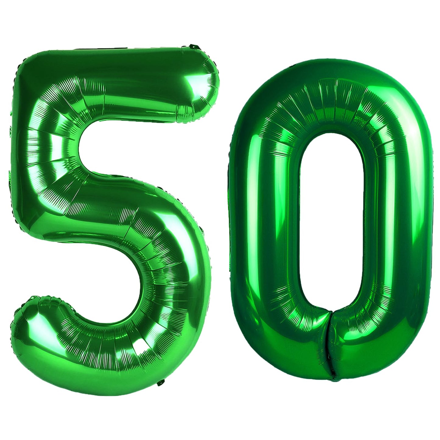 Kelfuoya 40-Inch Green Number 50 Digital Balloon | Jumbo Mylar Foil Helium Balloon for Birthday & Anniversary Parties