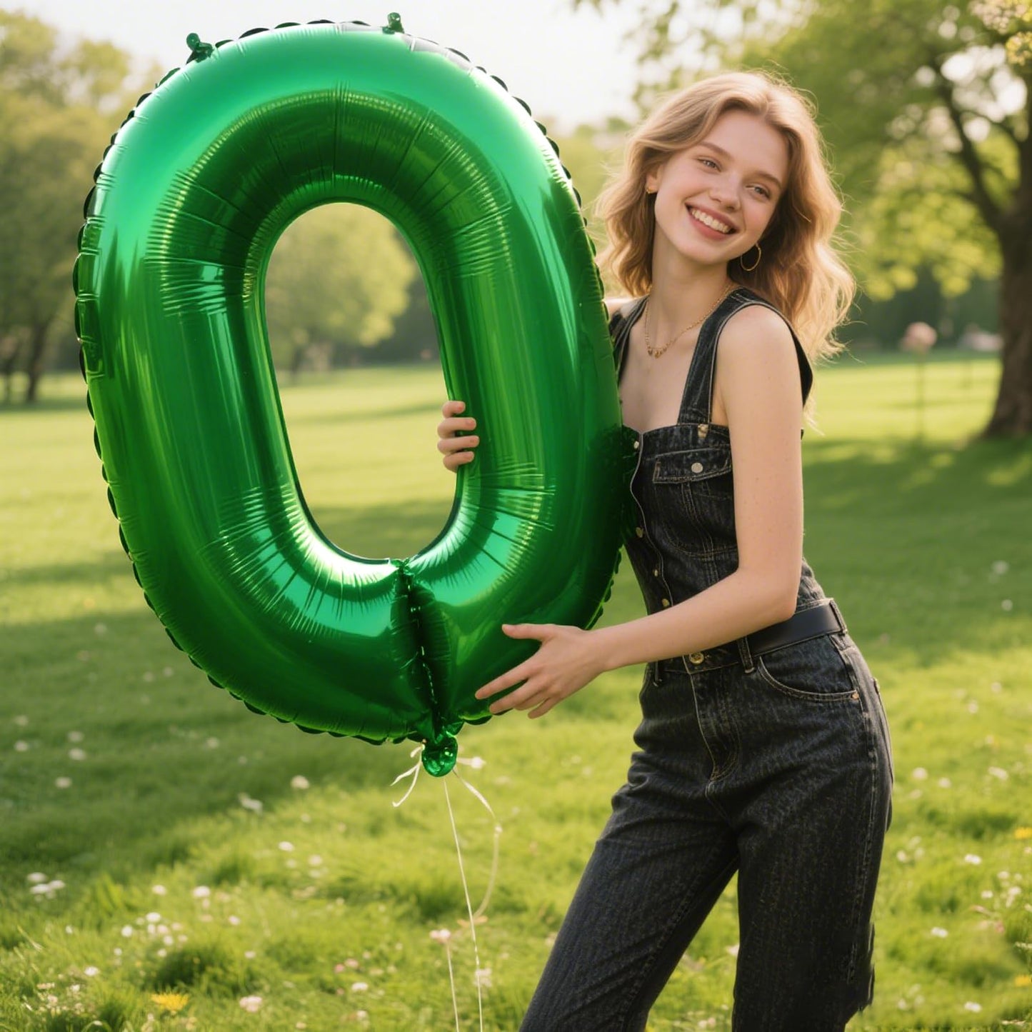 Kelfuoya 40-Inch Green Number 50 Digital Balloon | Jumbo Mylar Foil Helium Balloon for Birthday & Anniversary Parties