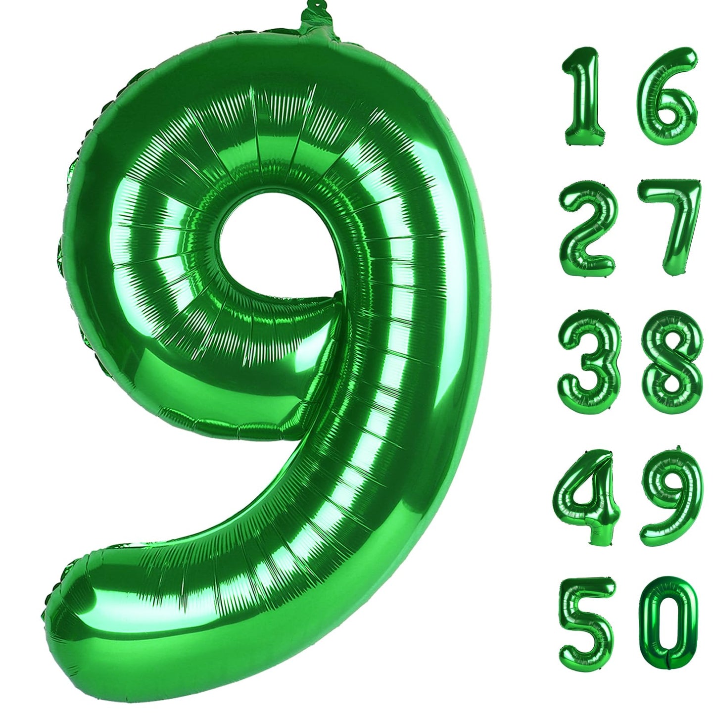 Kelfuoya 40 Inch Green Number 9 Foil Balloon – Giant 9 Balloon for Birthdays & Anniversaries