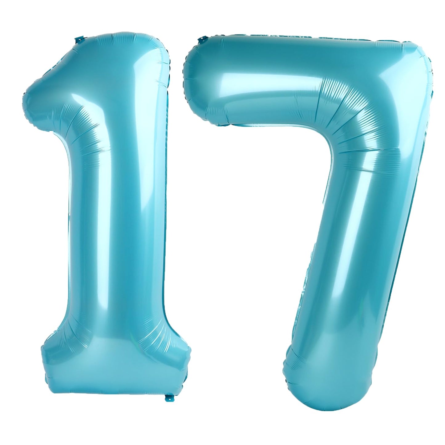 Kelfuoya 40 Inch Light Blue Number 17 Balloon | Jumbo Mylar Foil Balloon for Birthday & Anniversary