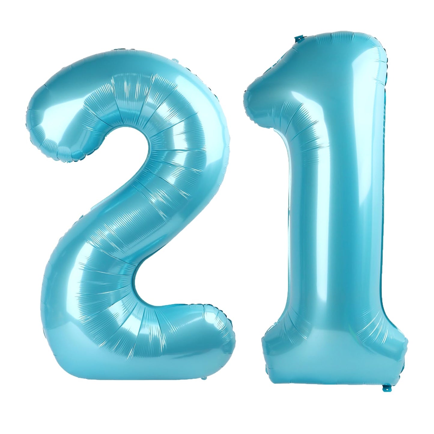 Kelfuoya 40-Inch Light Blue Number 21 Balloon | Jumbo Mylar Digital Balloon for Birthdays & Anniversaries