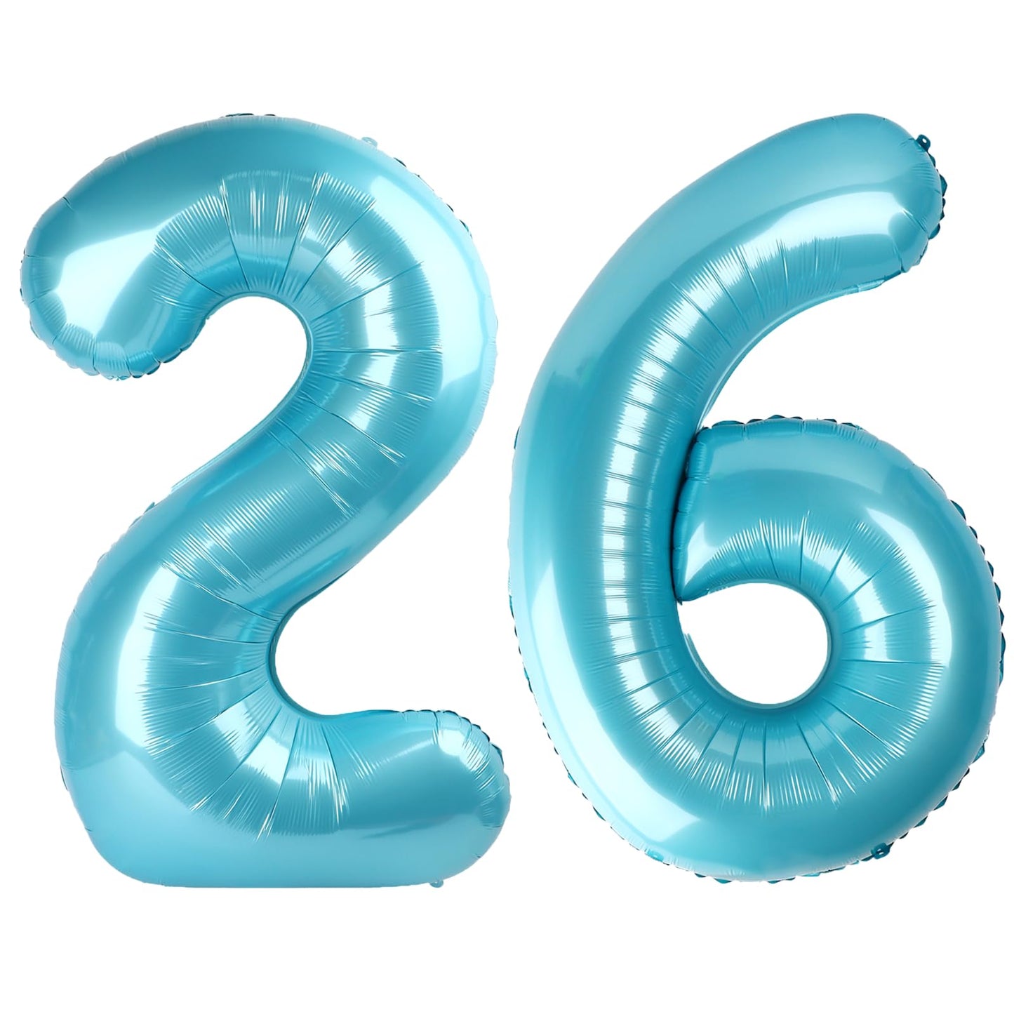 Kelfuoya 40-Inch Light Blue Number 26 Digital Balloon – Jumbo Mylar Foil Balloon for Birthdays & Anniversaries