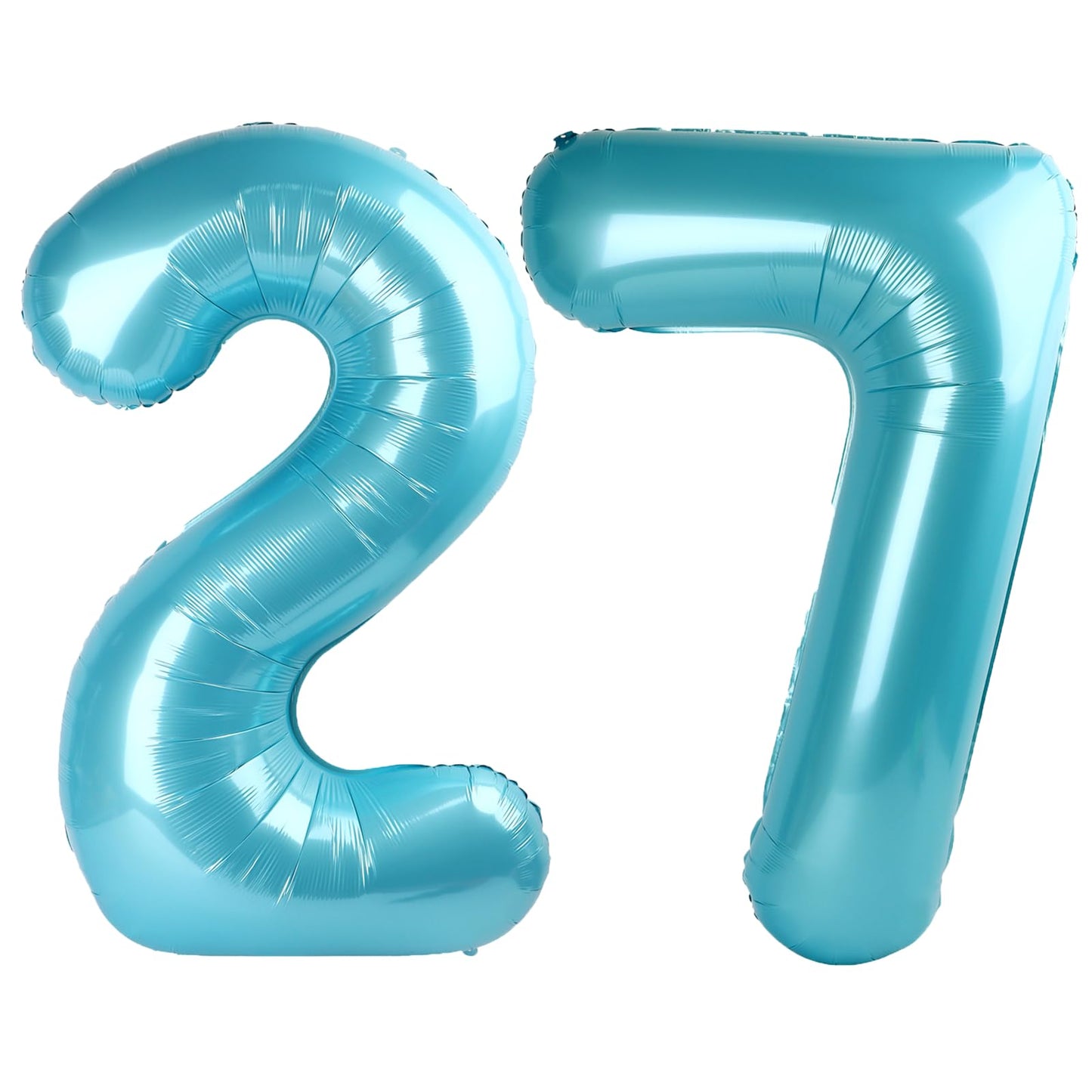Kelfuoya 40-Inch Light Blue Number 27 Balloon | Jumbo Mylar Foil Digital Balloon for Birthday & Anniversary Decor