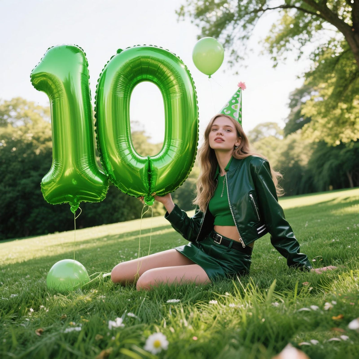 Kelfuoya 40 Inch Light Green Number 0 Balloon – Jumbo Mylar Foil Helium Balloon for Birthdays