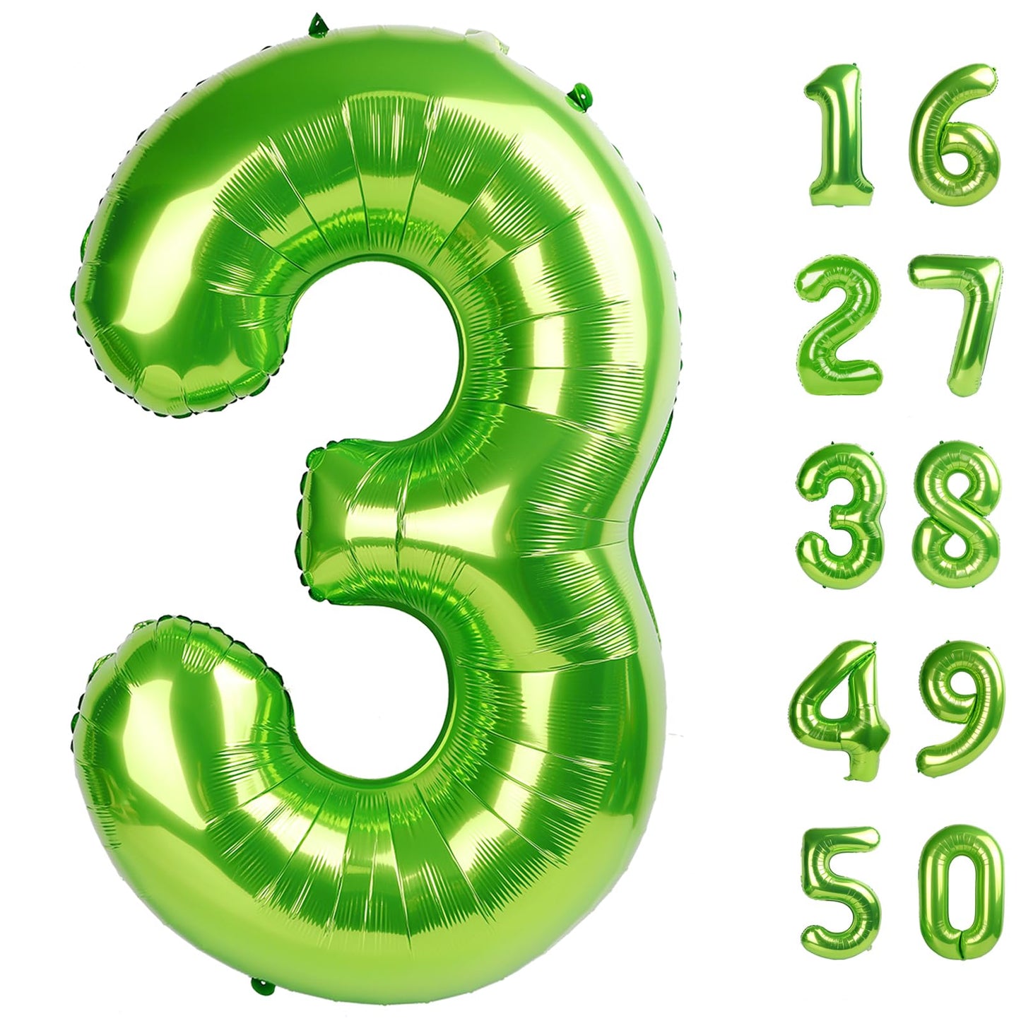 Kelfuoya 40 Inch Light Green Number 3 Balloon – Jumbo Foil Mylar Balloon for Birthday, Anniversary & Events