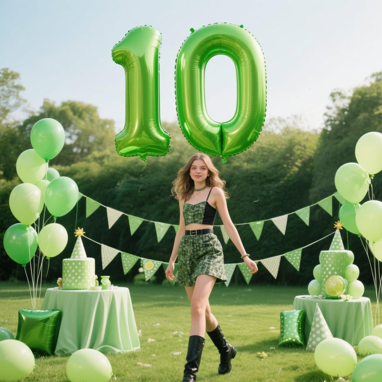 Kelfuoya 40 Inch Light Green Number 0 Balloon – Jumbo Mylar Foil Helium Balloon for Birthdays