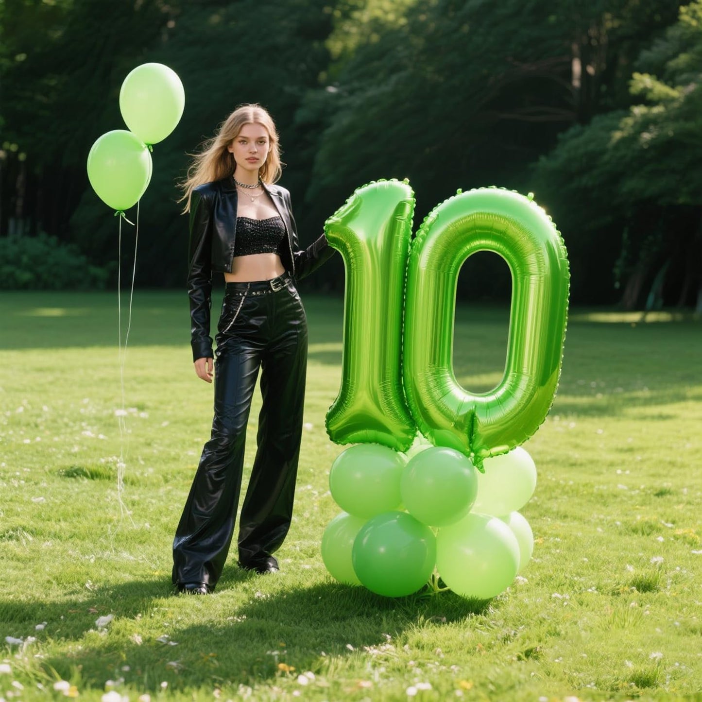 Kelfuoya 40 Inch Light Green Number 0 Balloon – Jumbo Mylar Foil Helium Balloon for Birthdays