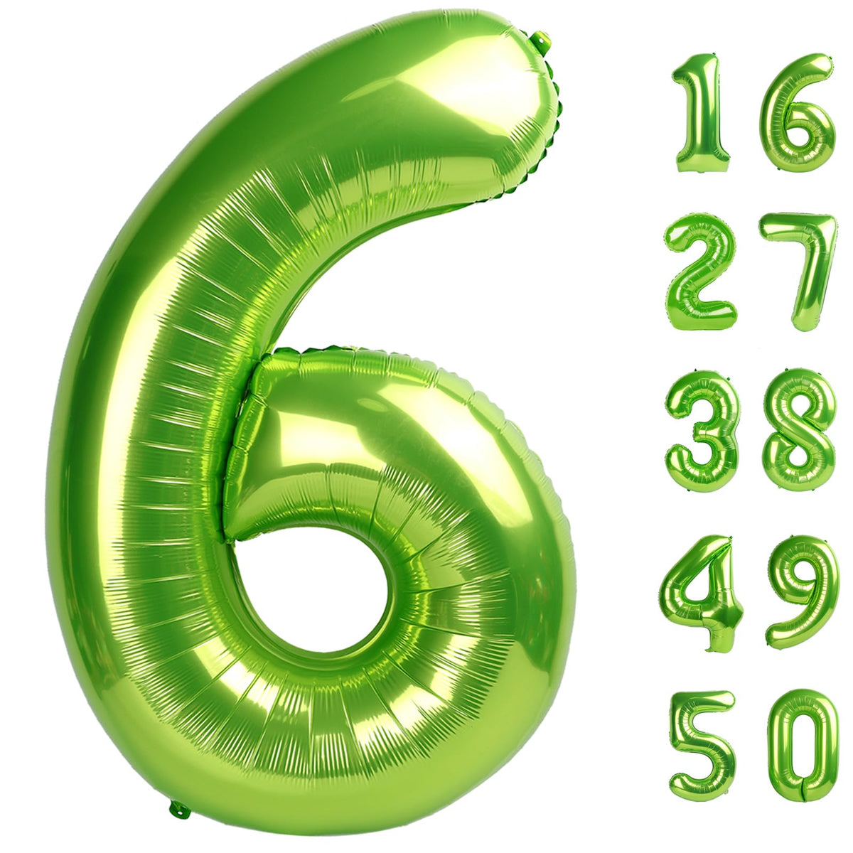 Kelfuoya 40-Inch Light Green Number 6 Foil Balloon – Jumbo Birthday & Anniversary Decor