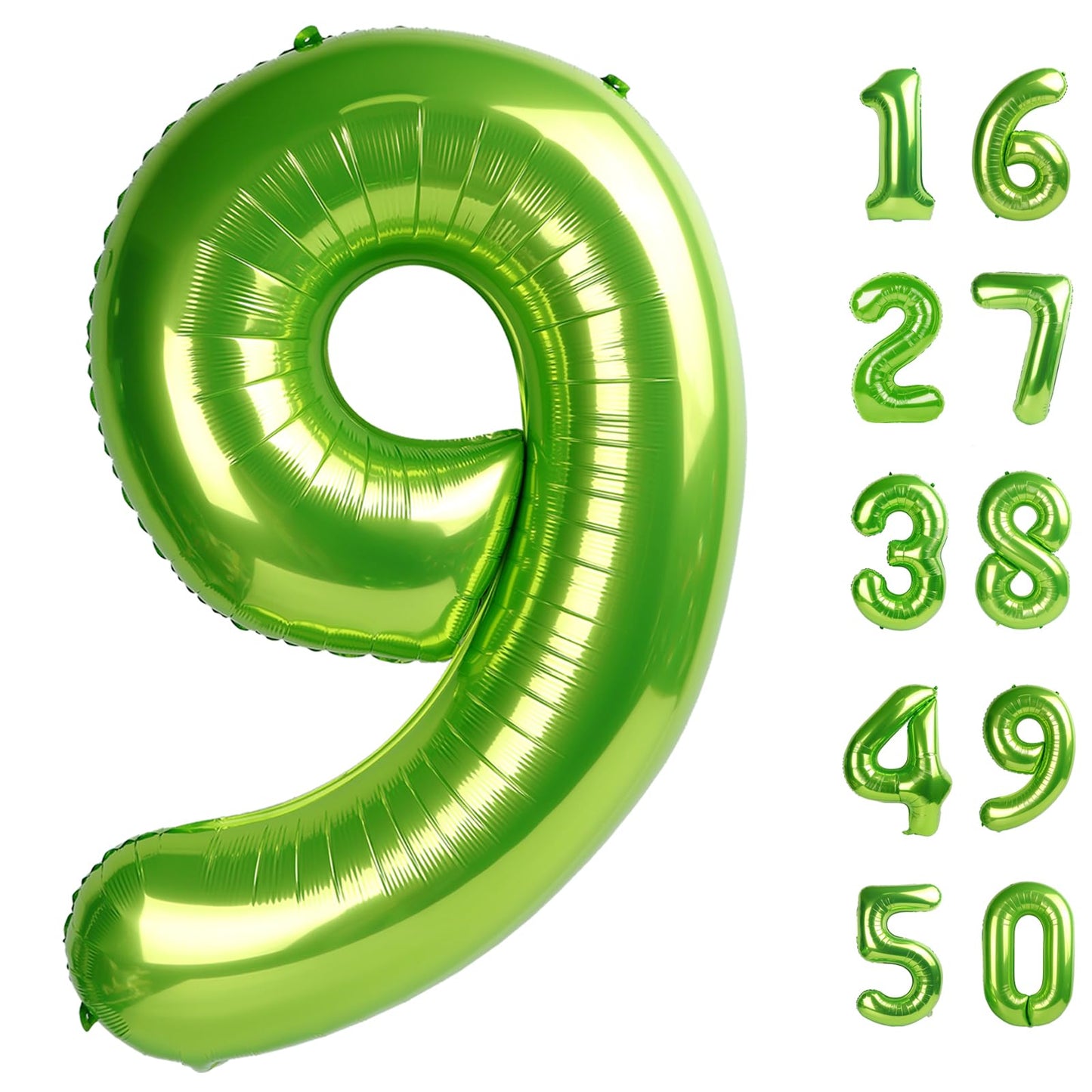 Kelfuoya 40-Inch Light Green Number 9 Balloon – Jumbo Mylar Foil Party Balloon