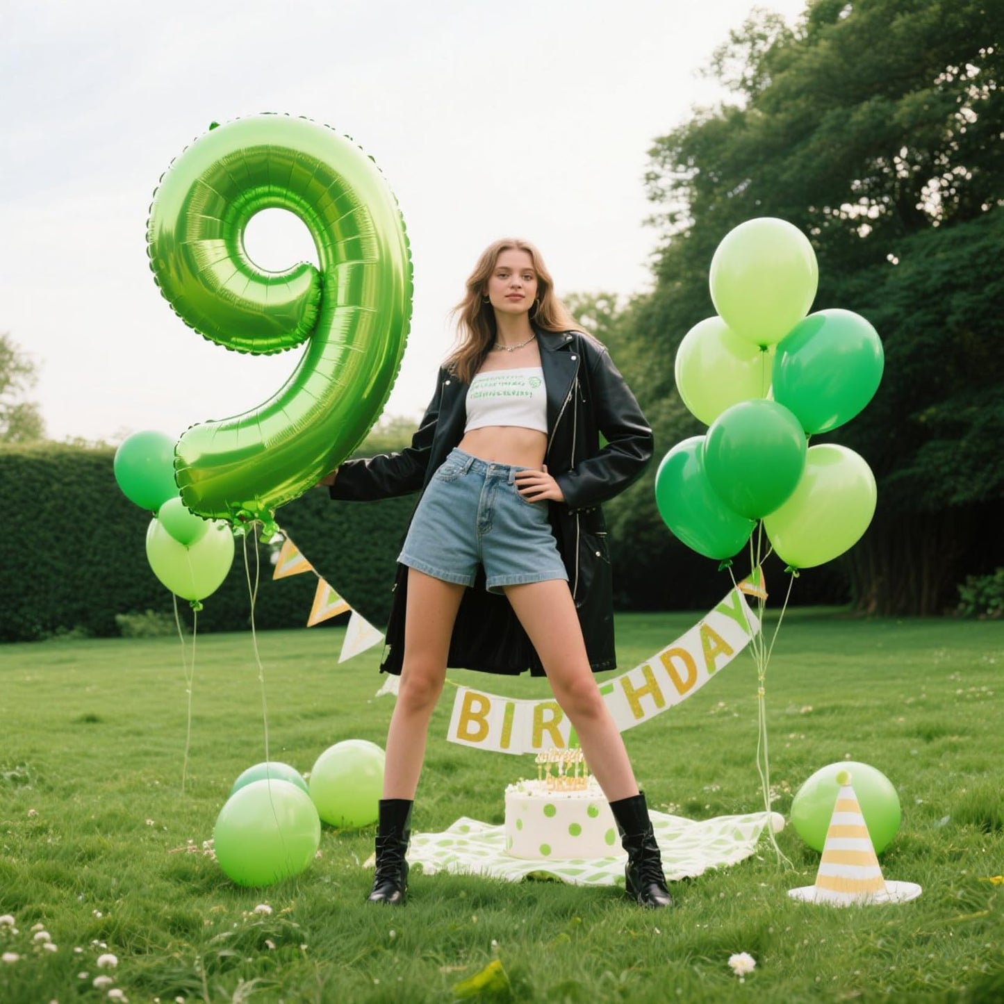 Kelfuoya 40-Inch Light Green Number 9 Balloon – Jumbo Mylar Foil Party Balloon