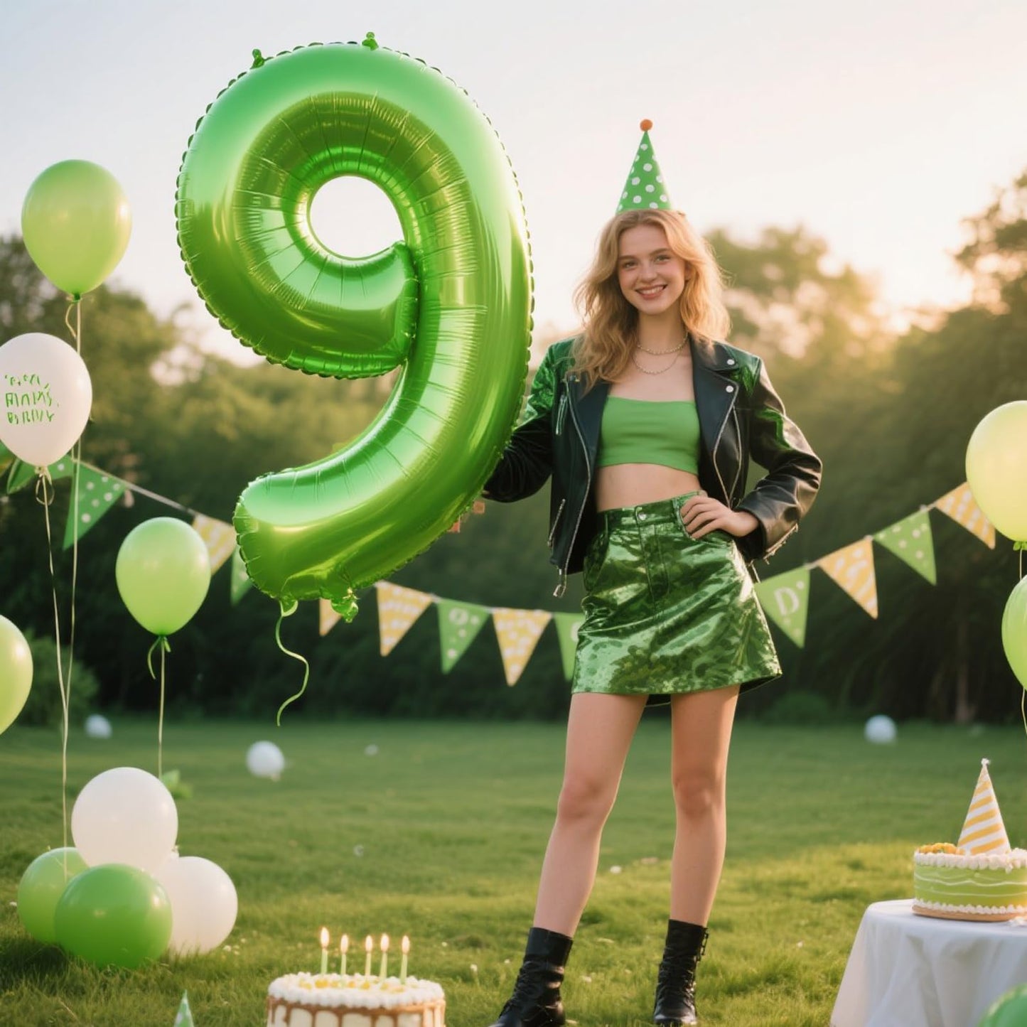 Kelfuoya 40-Inch Light Green Number 9 Balloon – Jumbo Mylar Foil Party Balloon