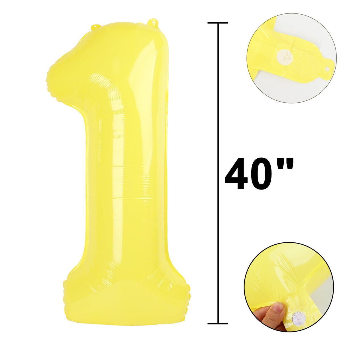 Kelfuoya 40-Inch Macaron Yellow Number 1 Balloon | Jumbo Birthday Decor
