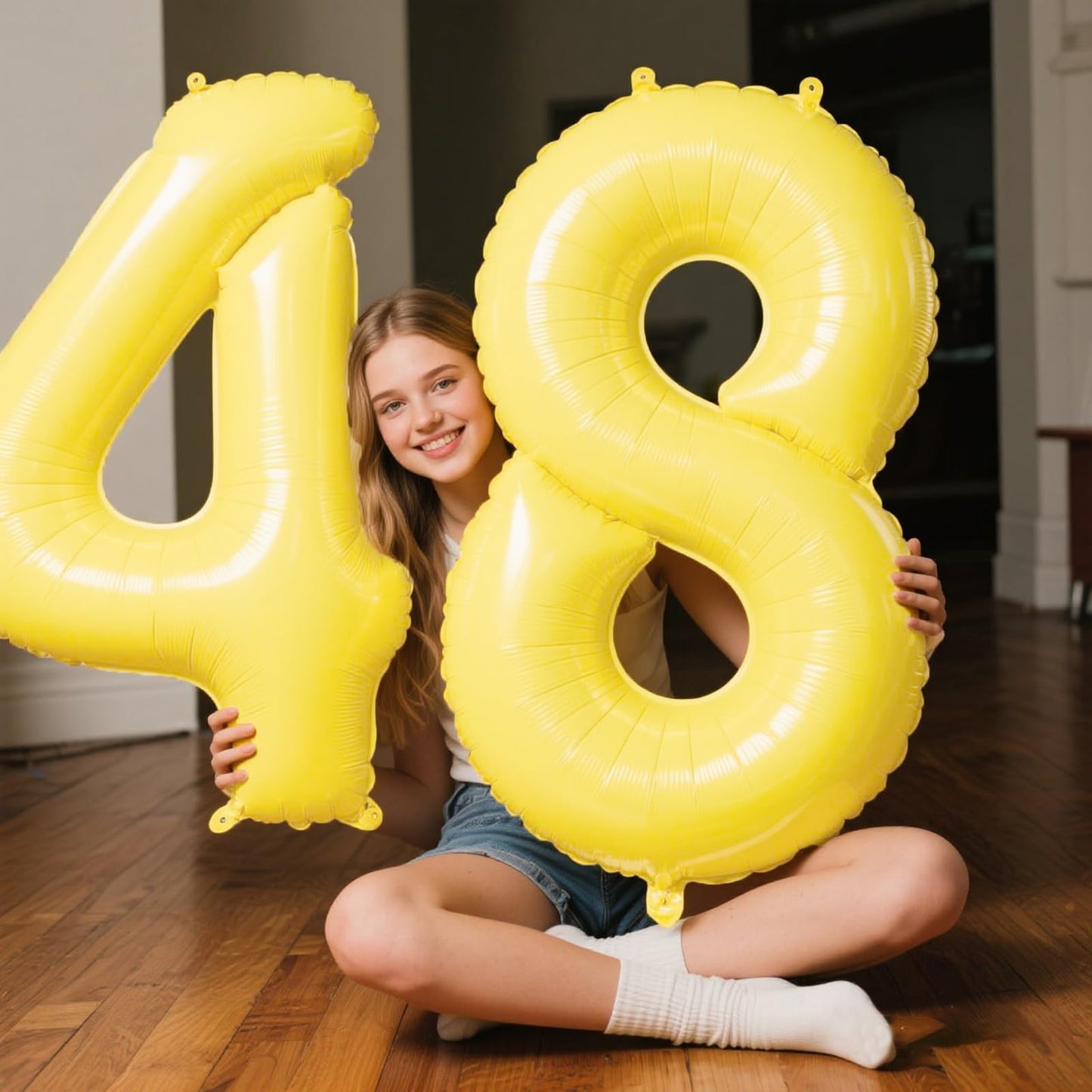Kelfuoya 40-Inch Macaron Yellow Number 8 Foil Balloon – Giant Digit Balloon for 18th, 28th, 80th Birthday Celebrations