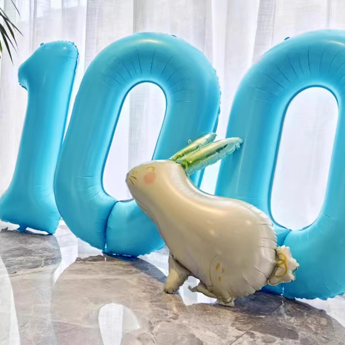 Kelfuoya 40-Inch Giant Number 0 Balloon – Light Blue Foil for Birthdays & Celebrations