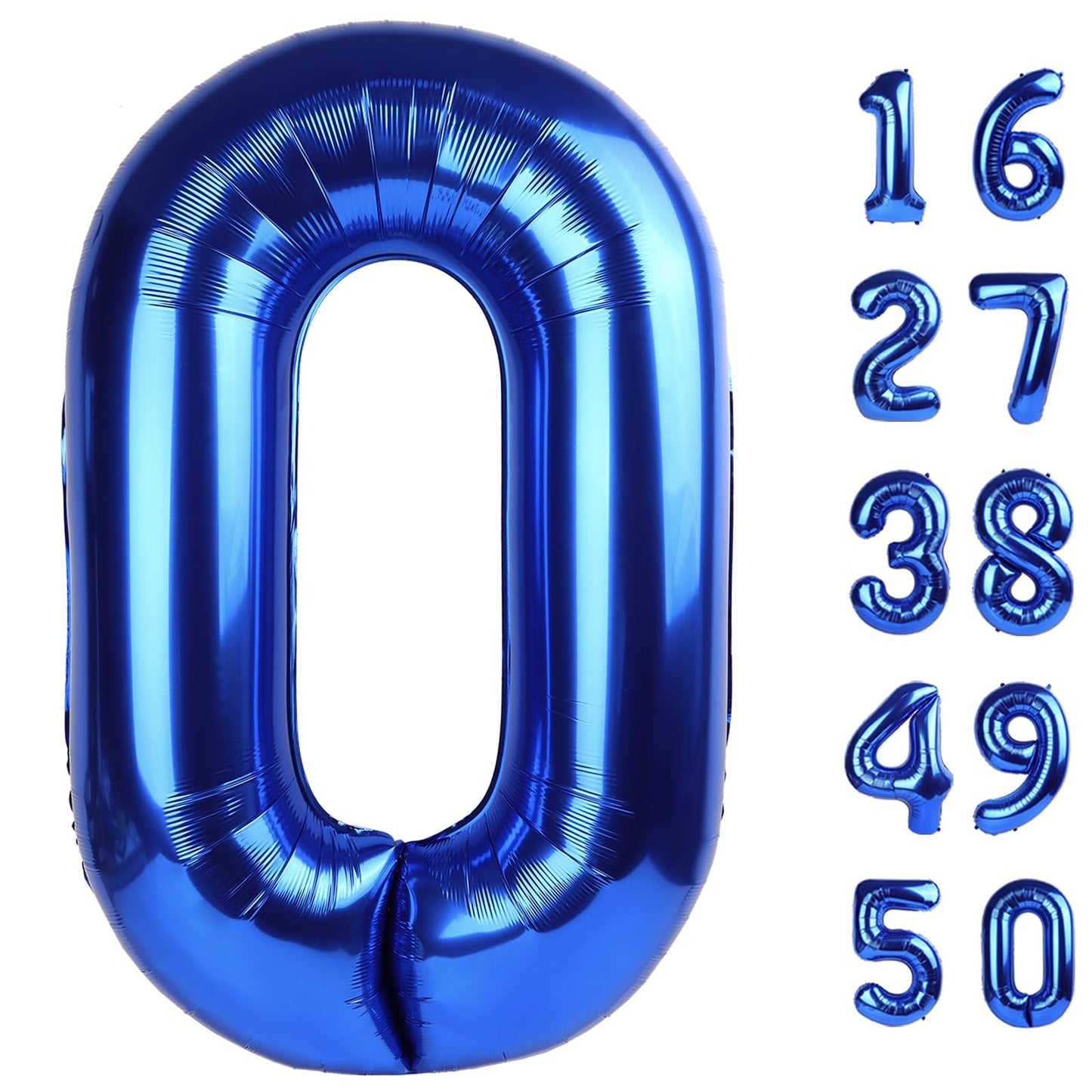 Kelfuoya 40-Inch Navy Blue Number 0 Foil Balloon – Giant Milestone Birthday Decor