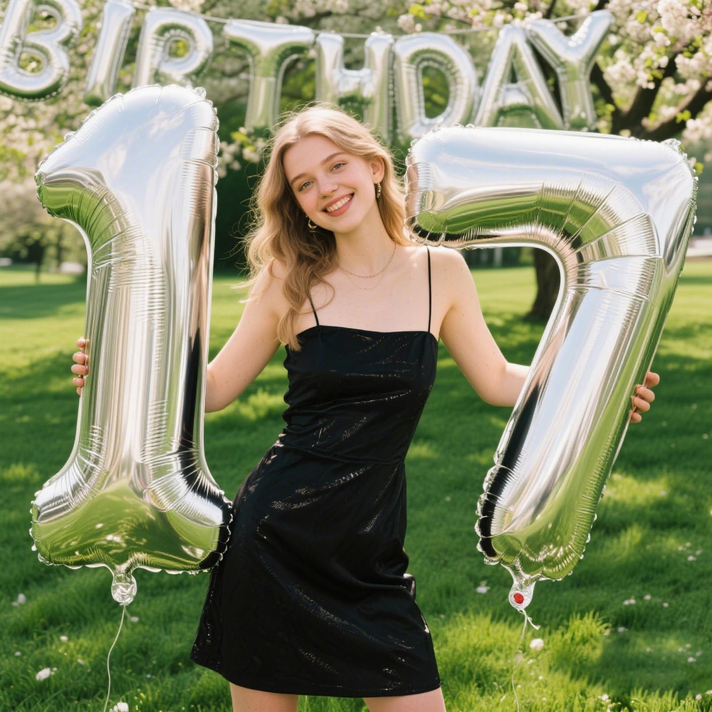 Kelfuoya 40-Inch Silver Number 17 Balloon – Jumbo Mylar Foil Digital Birthday & Anniversary Decor