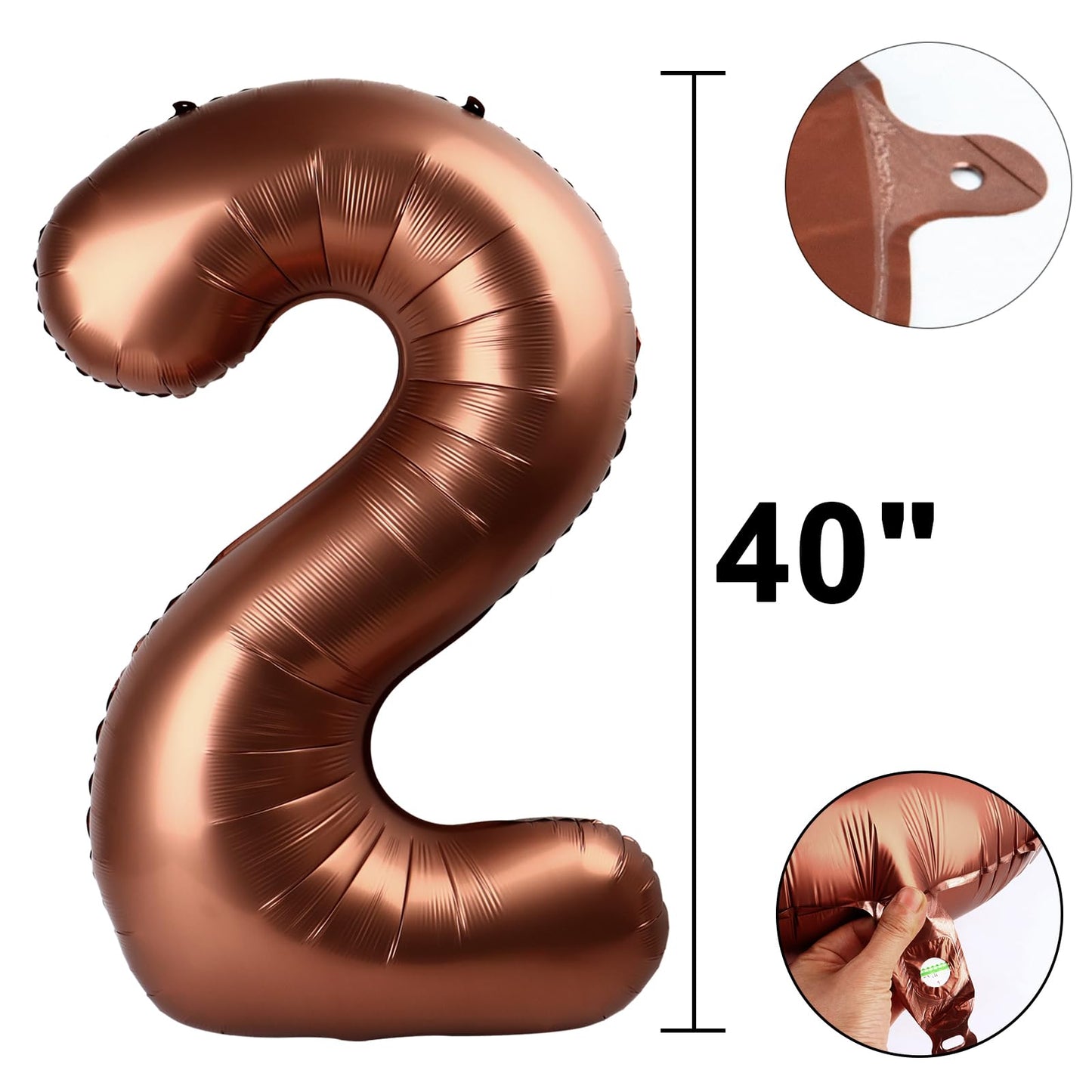 Kelfuoya 40-Inch Dark Brown Number 29 Mylar Balloon for Birthday & Anniversary Parties