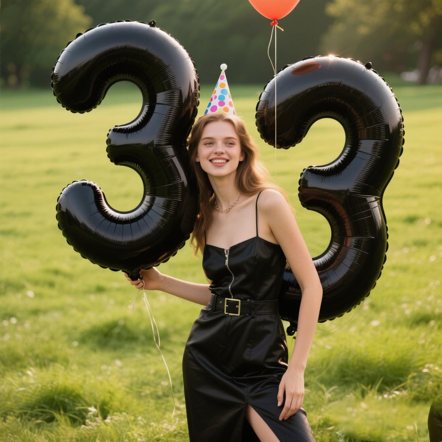 Kelfuoya 40 Inch Black Foil Number 3 Balloon | Large Mylar Birthday & Anniversary Decor
