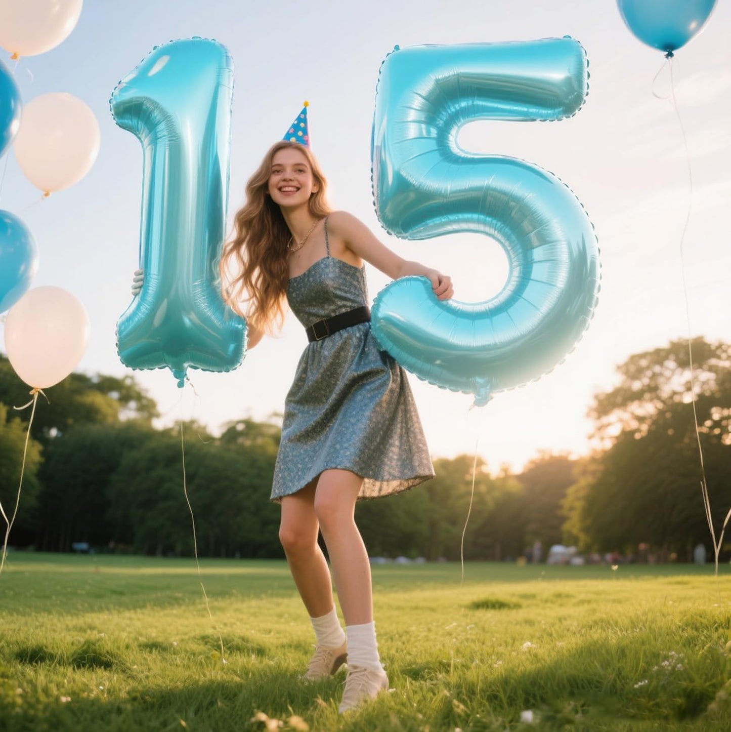 Kelfuoya 40-Inch Number 5 Foil Balloon - Deep Blue Jumbo Birthday & Anniversary Decor
