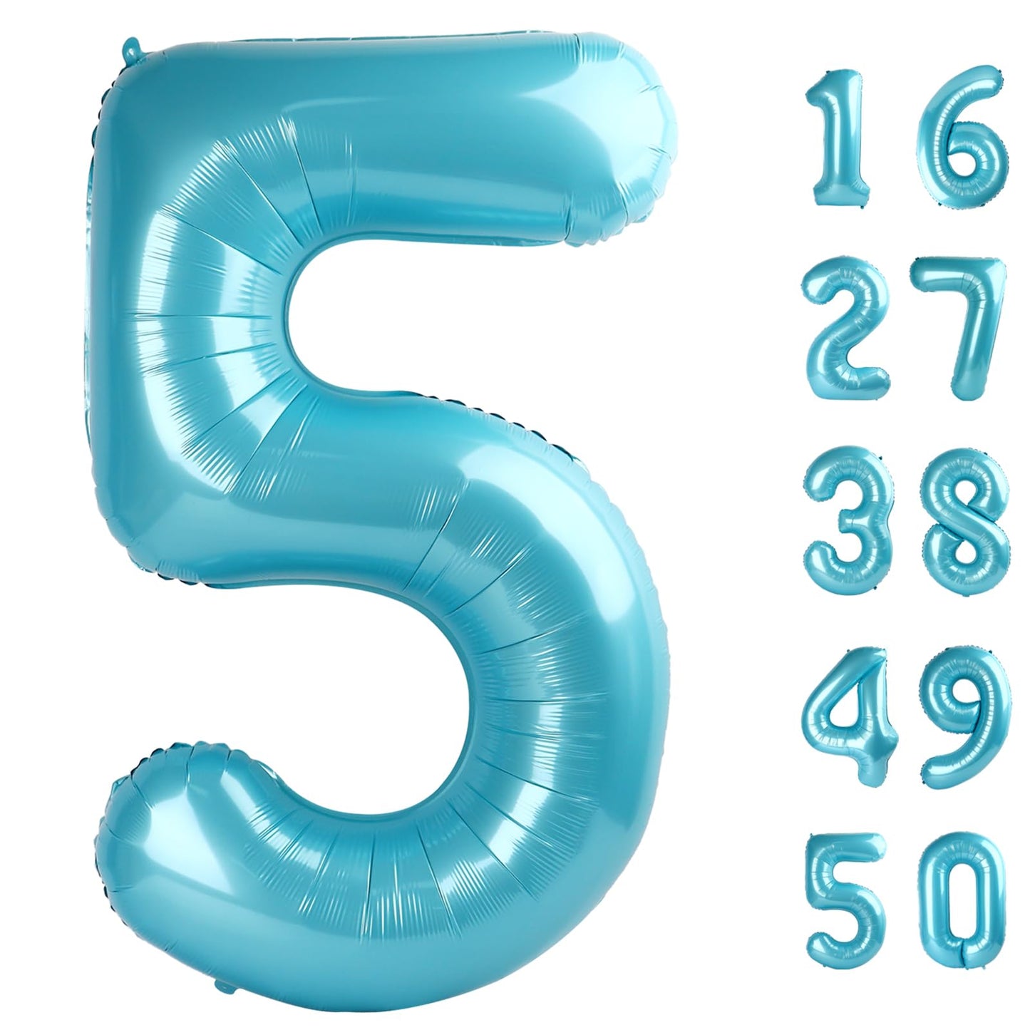 Kelfuoya 40-Inch Number 5 Foil Balloon - Deep Blue Jumbo Birthday & Anniversary Decor