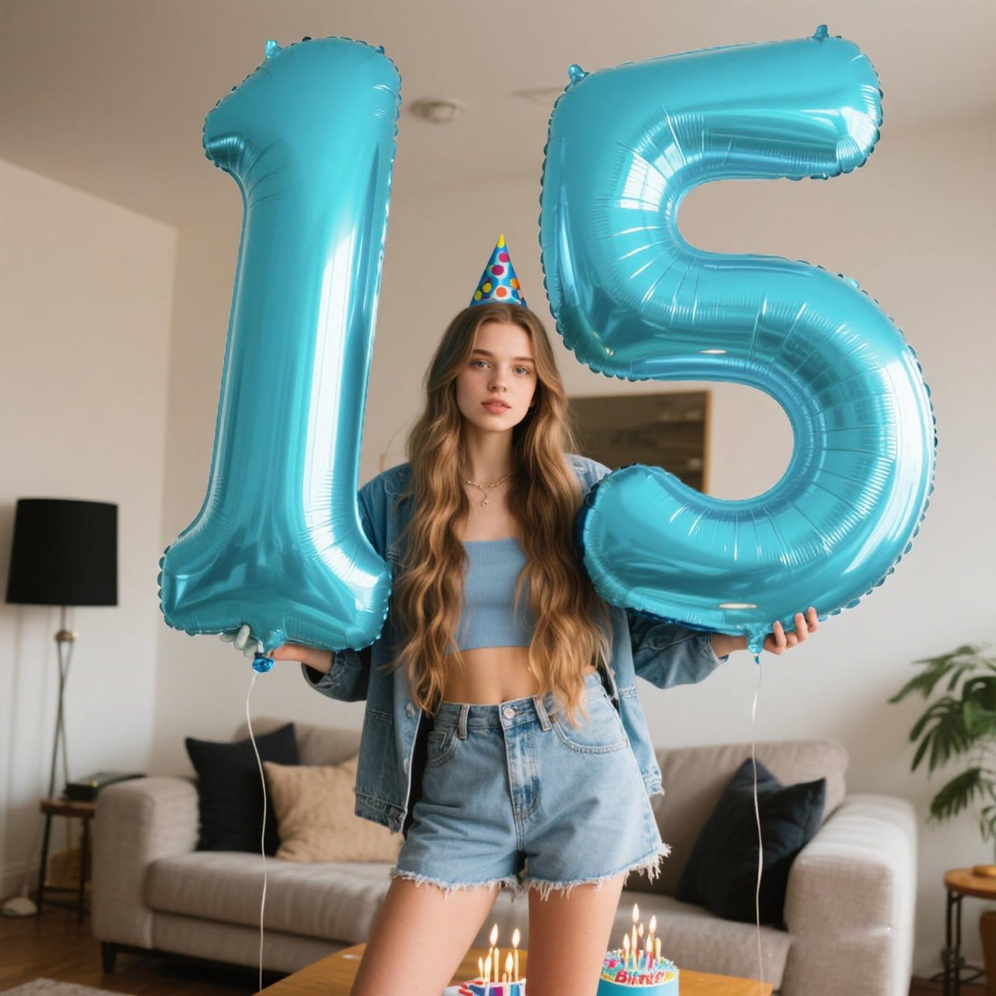 Kelfuoya 40-Inch Number 5 Foil Balloon - Deep Blue Jumbo Birthday & Anniversary Decor