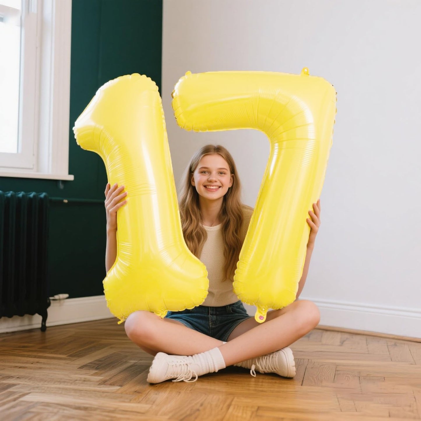Kelfuoya 40-Inch Macaron Yellow Number 7 Balloon – Jumbo Mylar Foil Birthday & Anniversary Party Decor