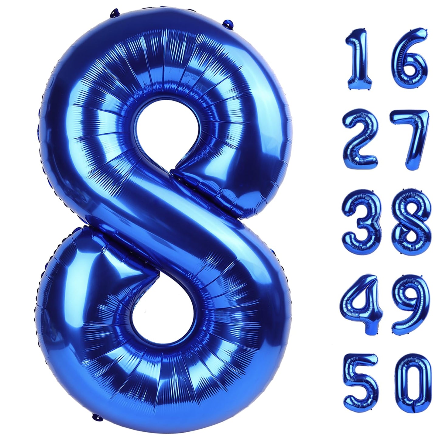 Kelfuoya 40-Inch Number 8 Balloon – Navy Blue Jumbo Foil Digit for Graduation, Birthday, and Anniversary Parties