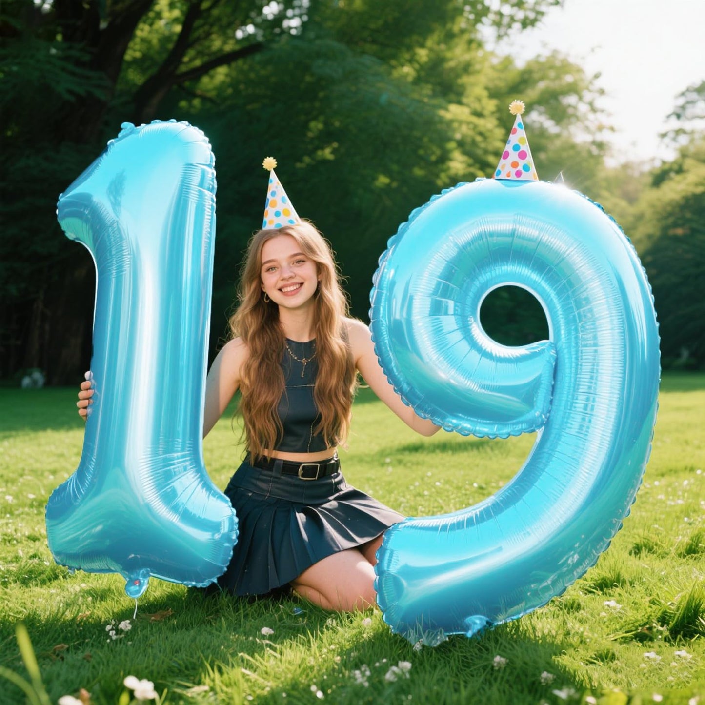 Kelfuoya 40 Inch Light Blue Number 9 Foil Balloon – Jumbo 9 Balloon for Birthdays, Anniversaries & Graduations